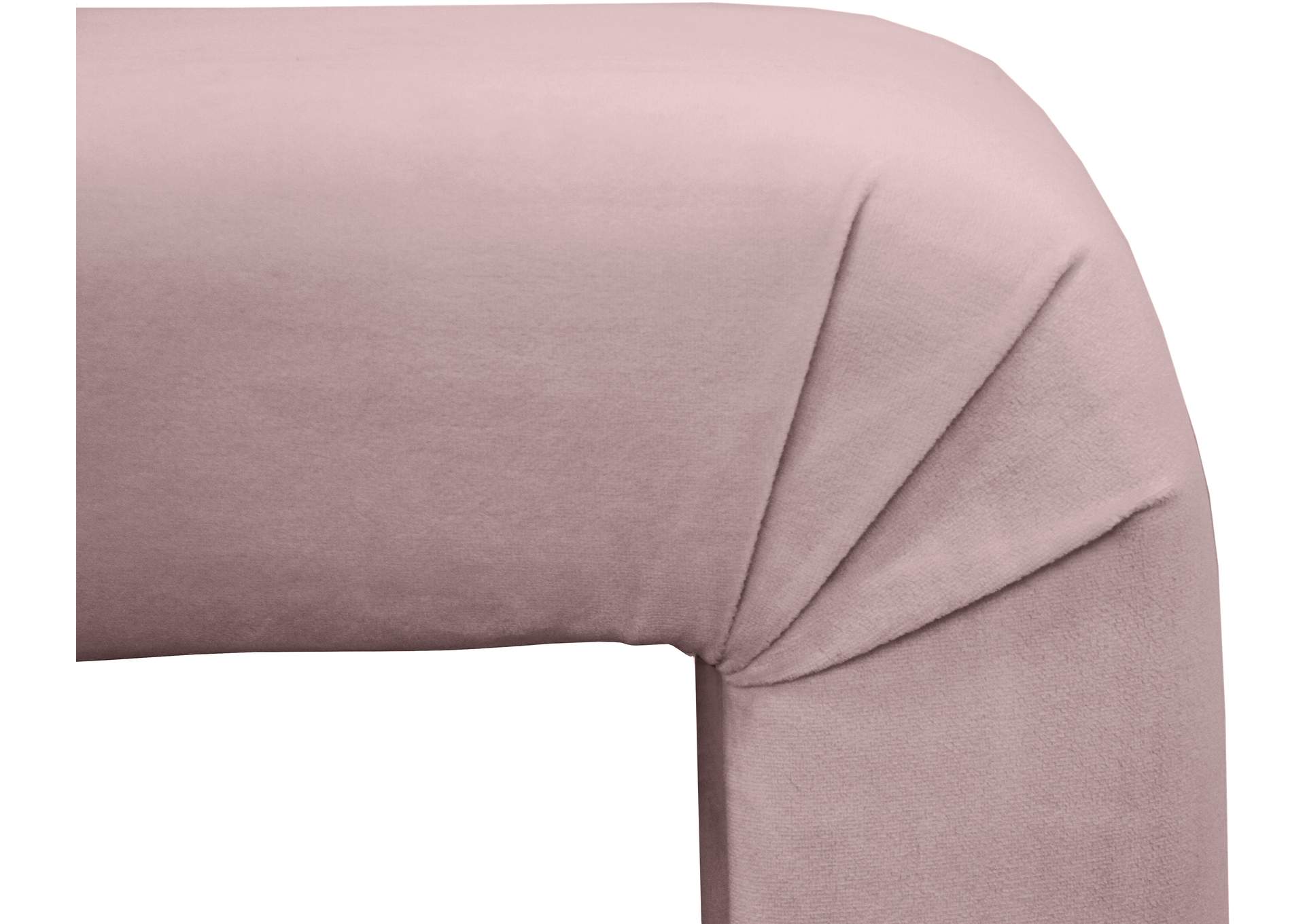 Minimalist Pink Velvet Bench,Meridian Furniture