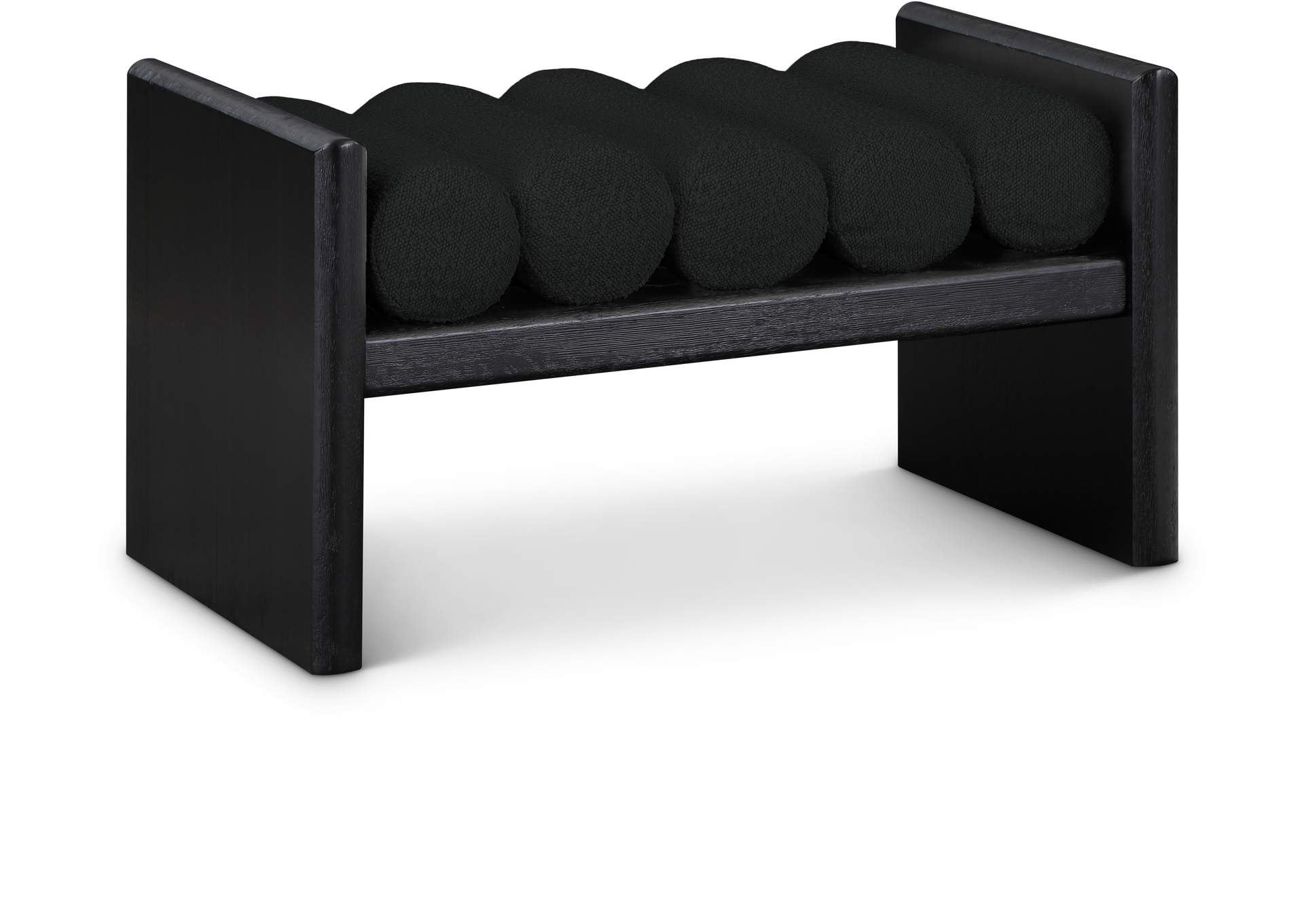 Waverly Black Boucle Fabric Bench,Meridian Furniture