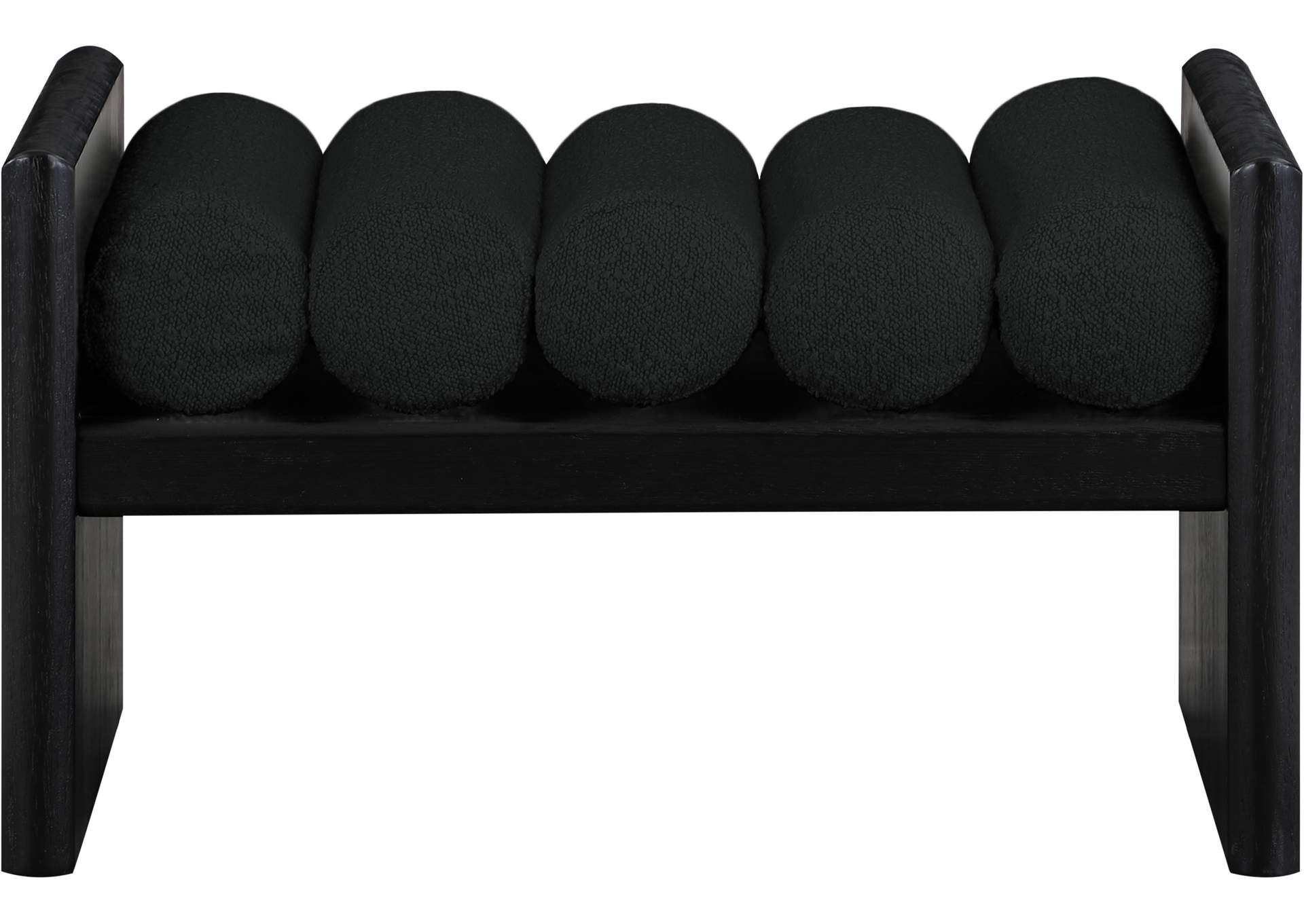 Waverly Black Boucle Fabric Bench,Meridian Furniture