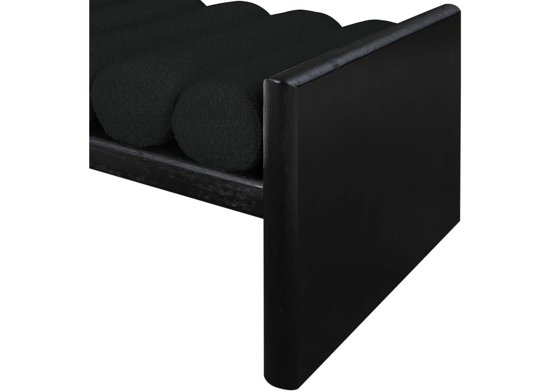 Waverly Black Boucle Fabric Bench,Meridian Furniture