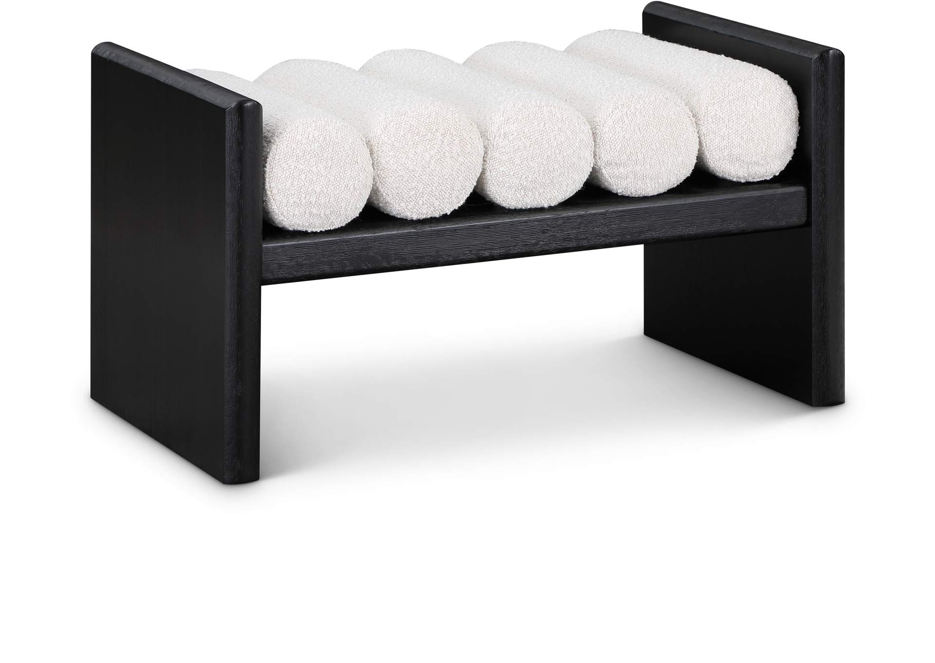 Waverly Cream Boucle Fabric Bench,Meridian Furniture