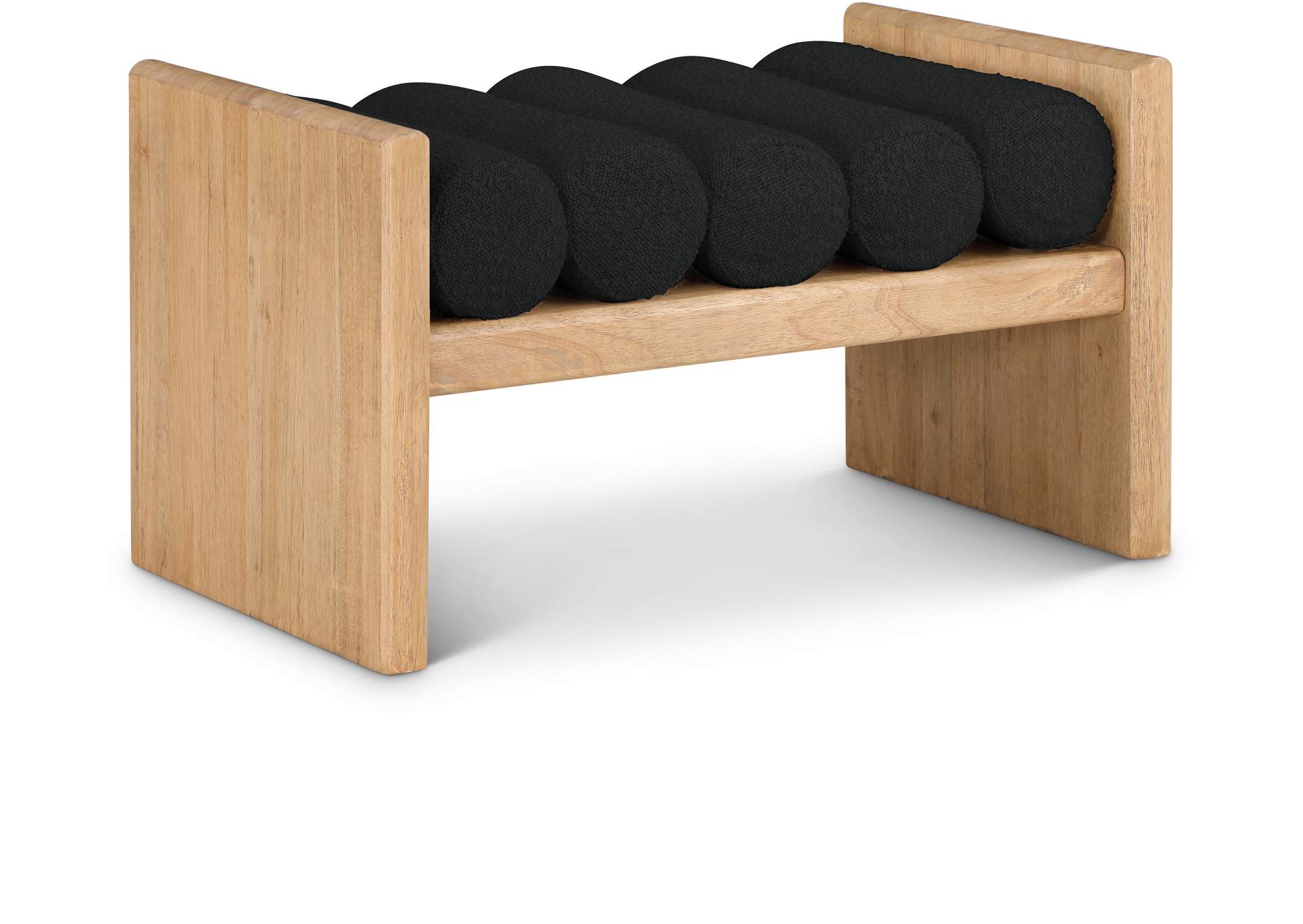 Waverly Black Boucle Fabric Bench,Meridian Furniture