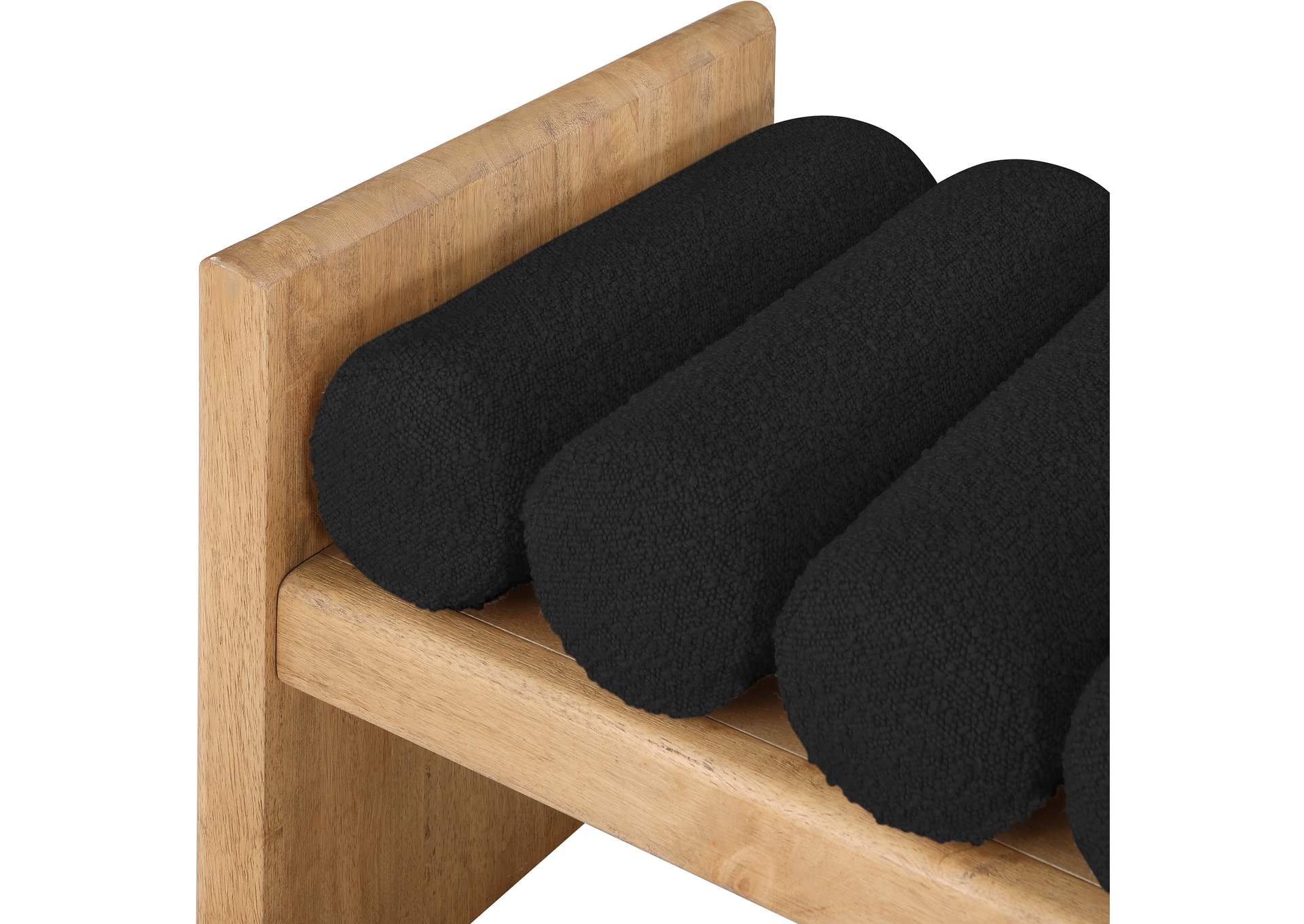 Waverly Black Boucle Fabric Bench,Meridian Furniture