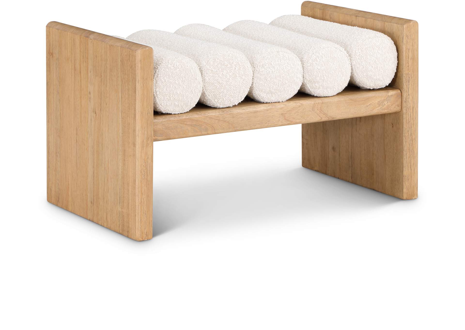 Waverly Cream Boucle Fabric Bench,Meridian Furniture