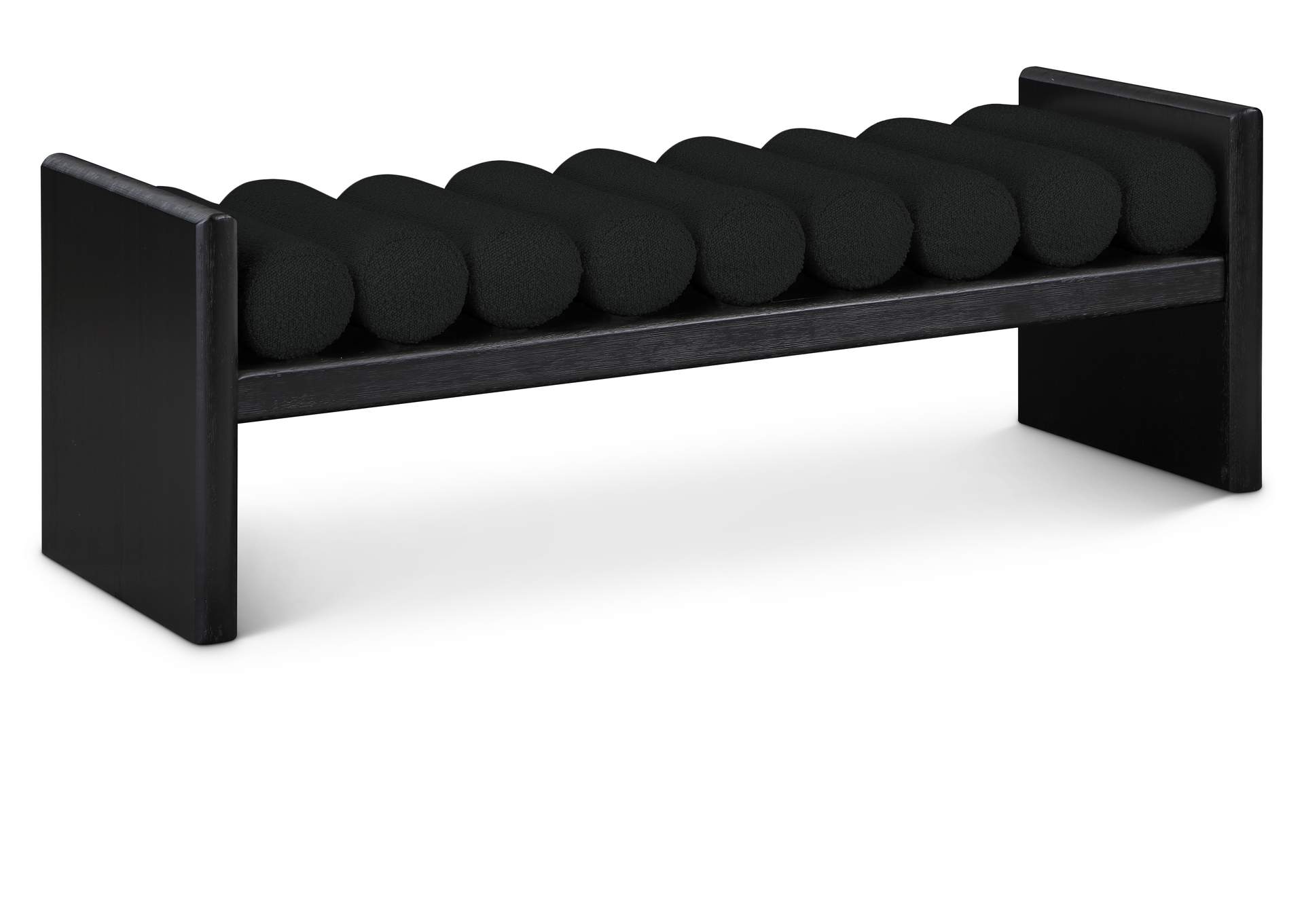 Waverly Black Boucle Fabric Bench,Meridian Furniture