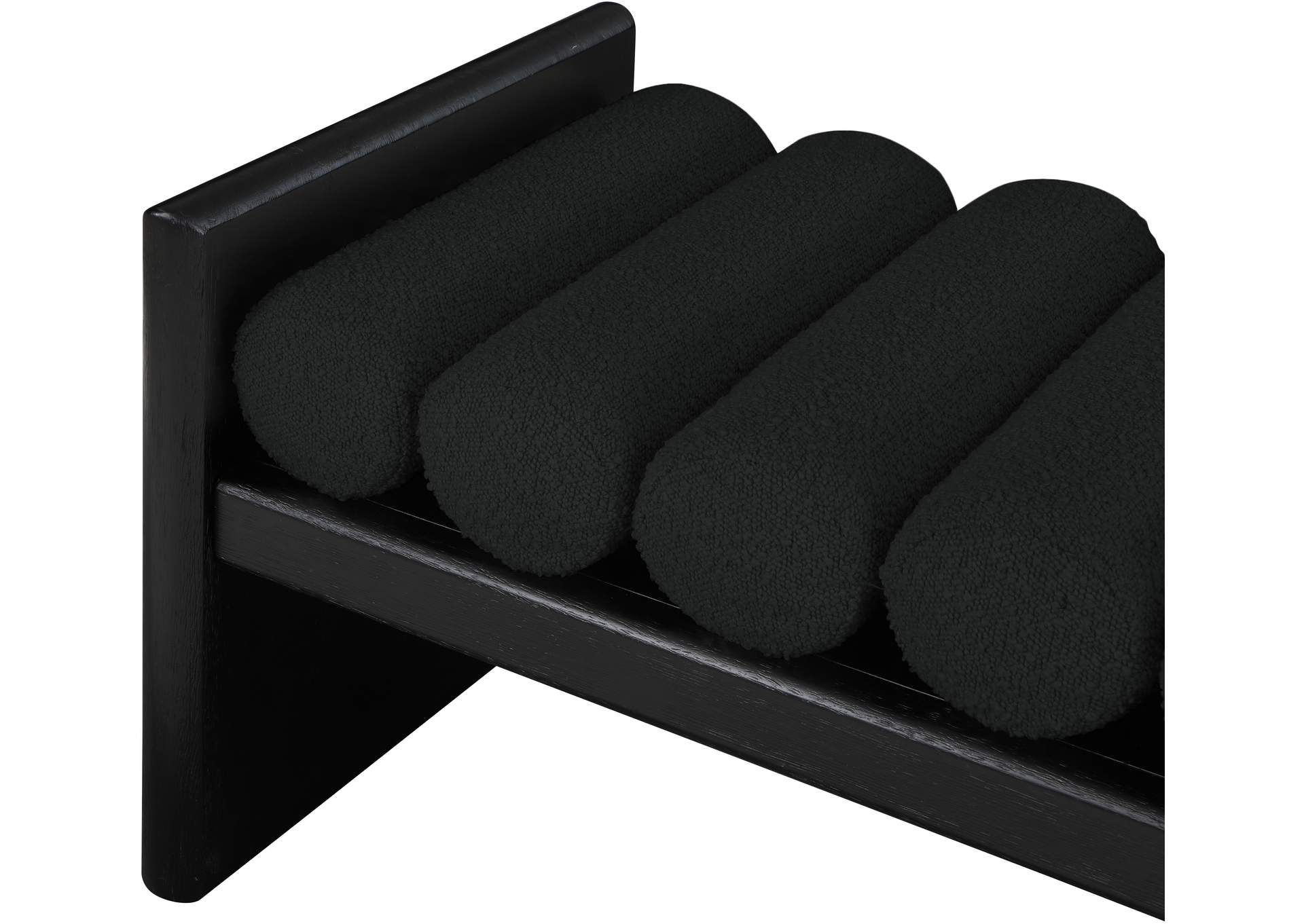 Waverly Black Boucle Fabric Bench,Meridian Furniture