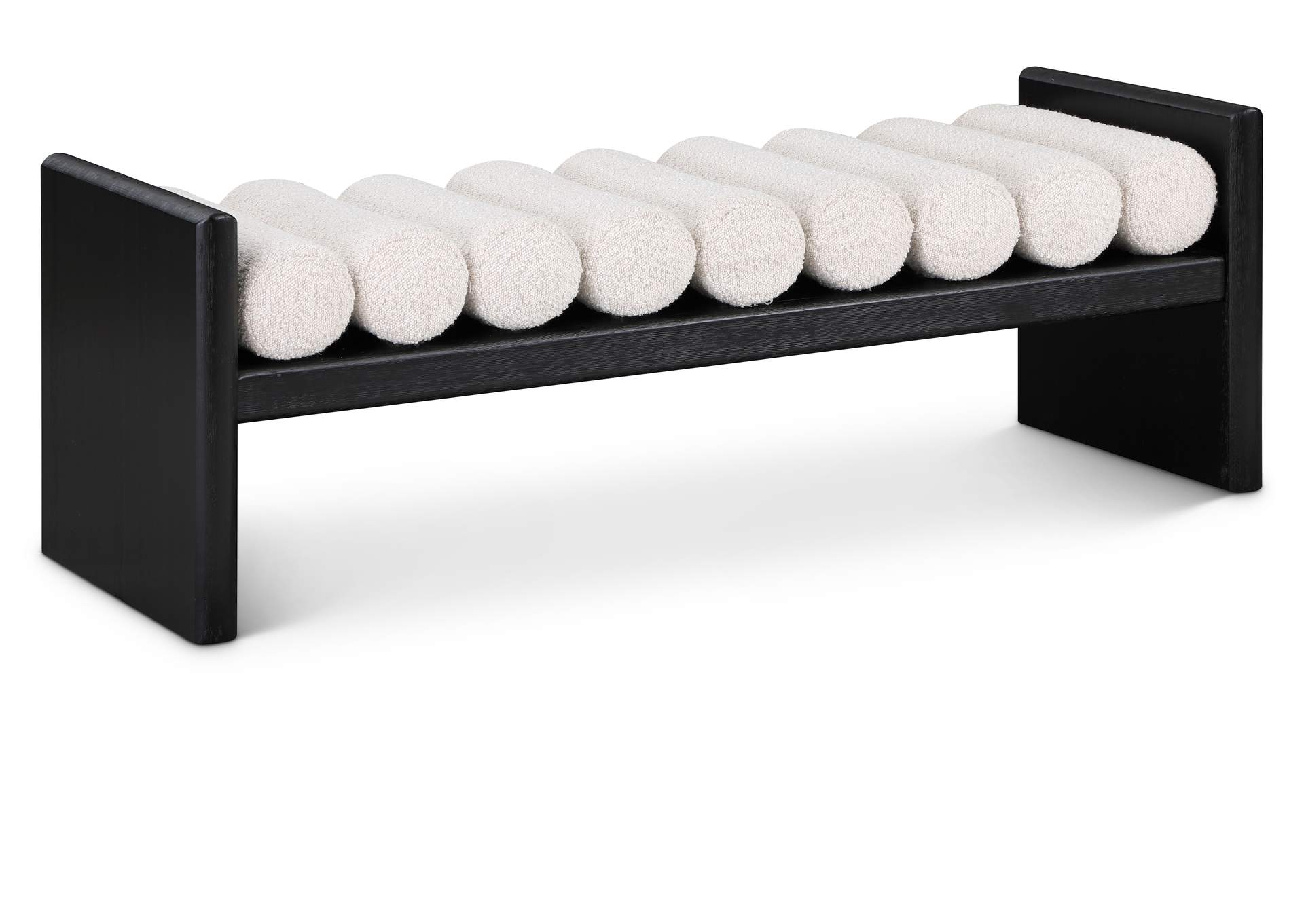 Waverly Cream Boucle Fabric Bench,Meridian Furniture