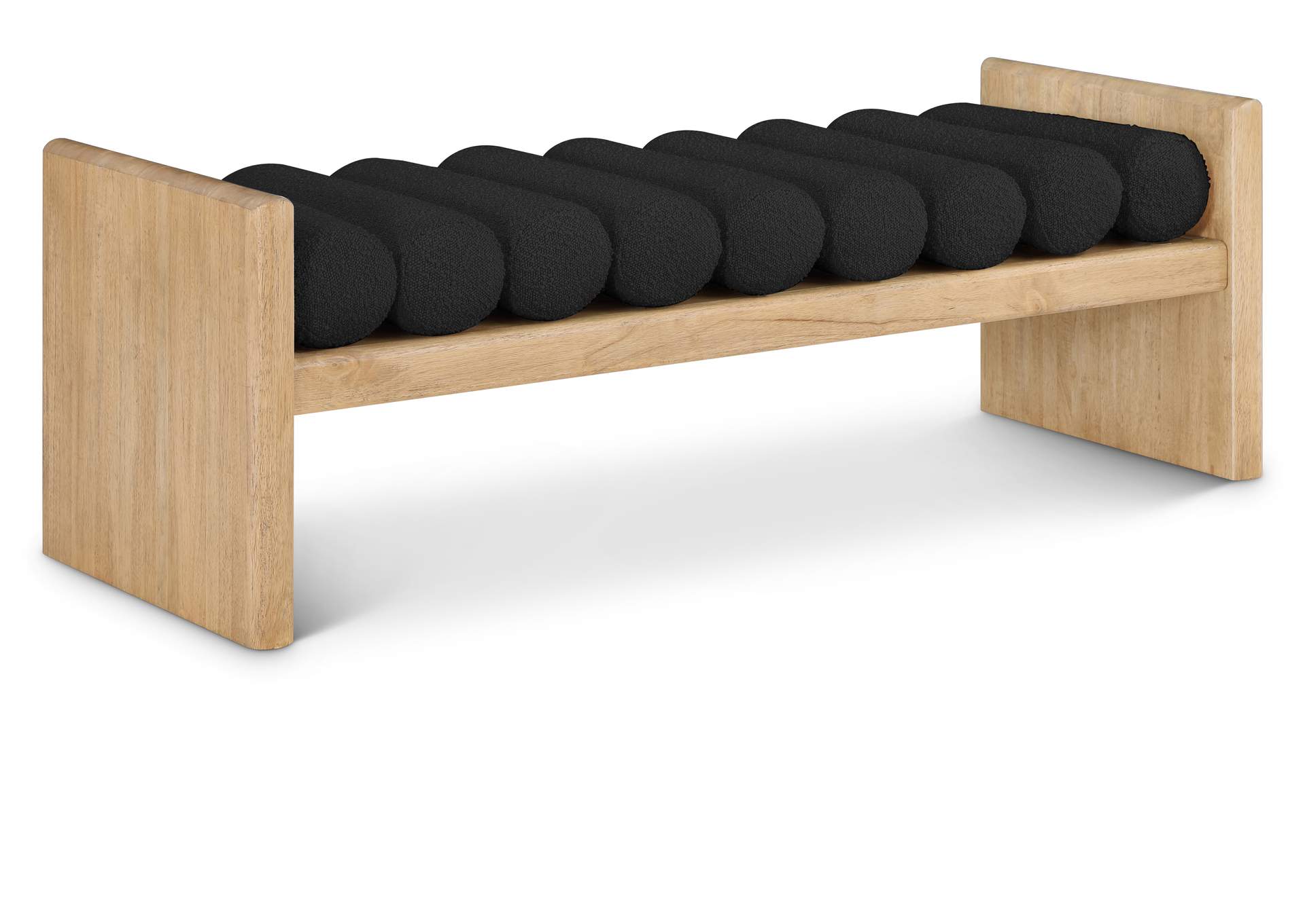 Waverly Black Boucle Fabric Bench,Meridian Furniture