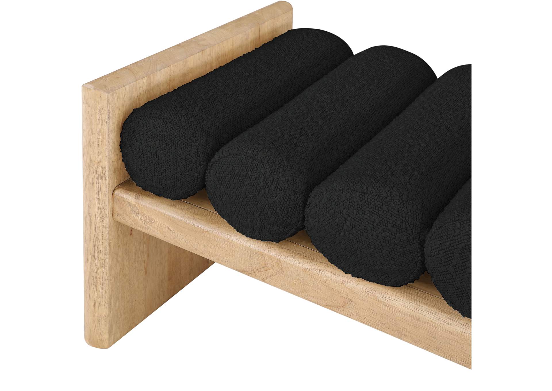 Waverly Black Boucle Fabric Bench,Meridian Furniture