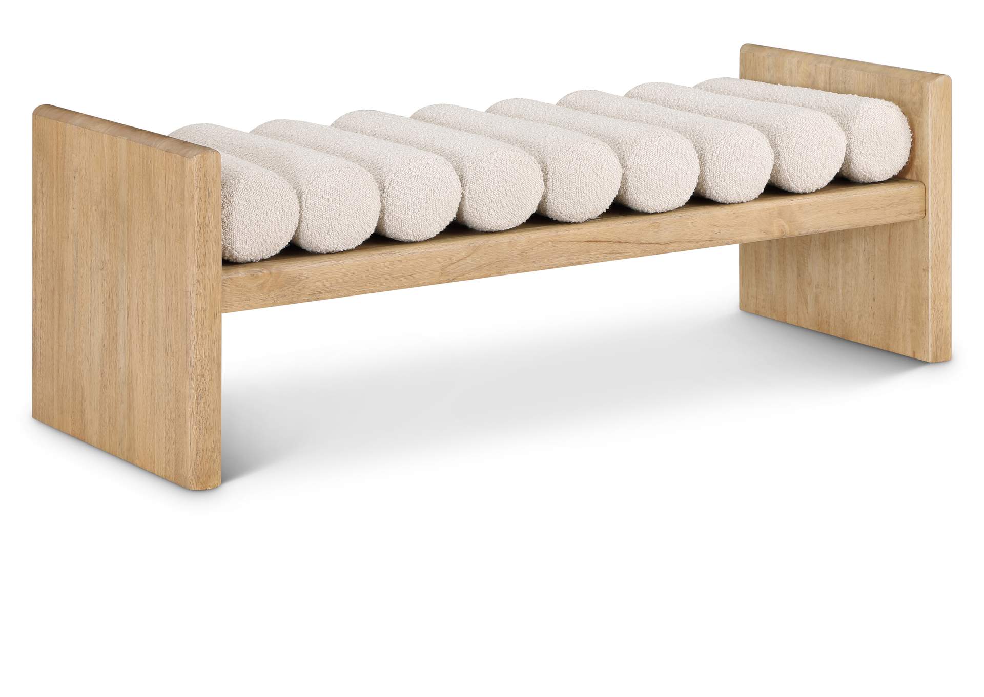 Waverly Cream Boucle Fabric Bench,Meridian Furniture