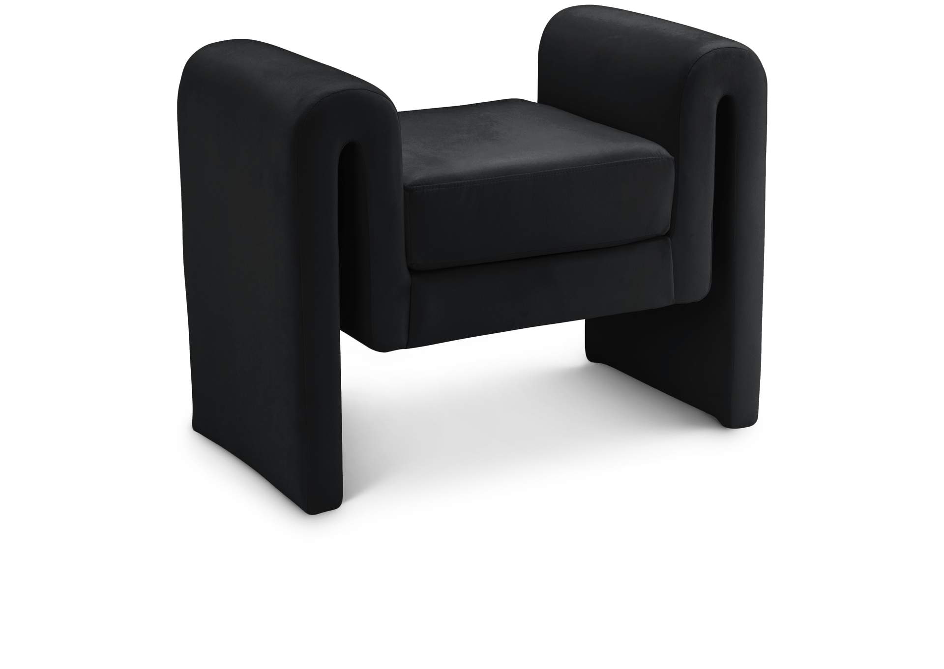 Sloan Black Velvet Bench,Meridian Furniture