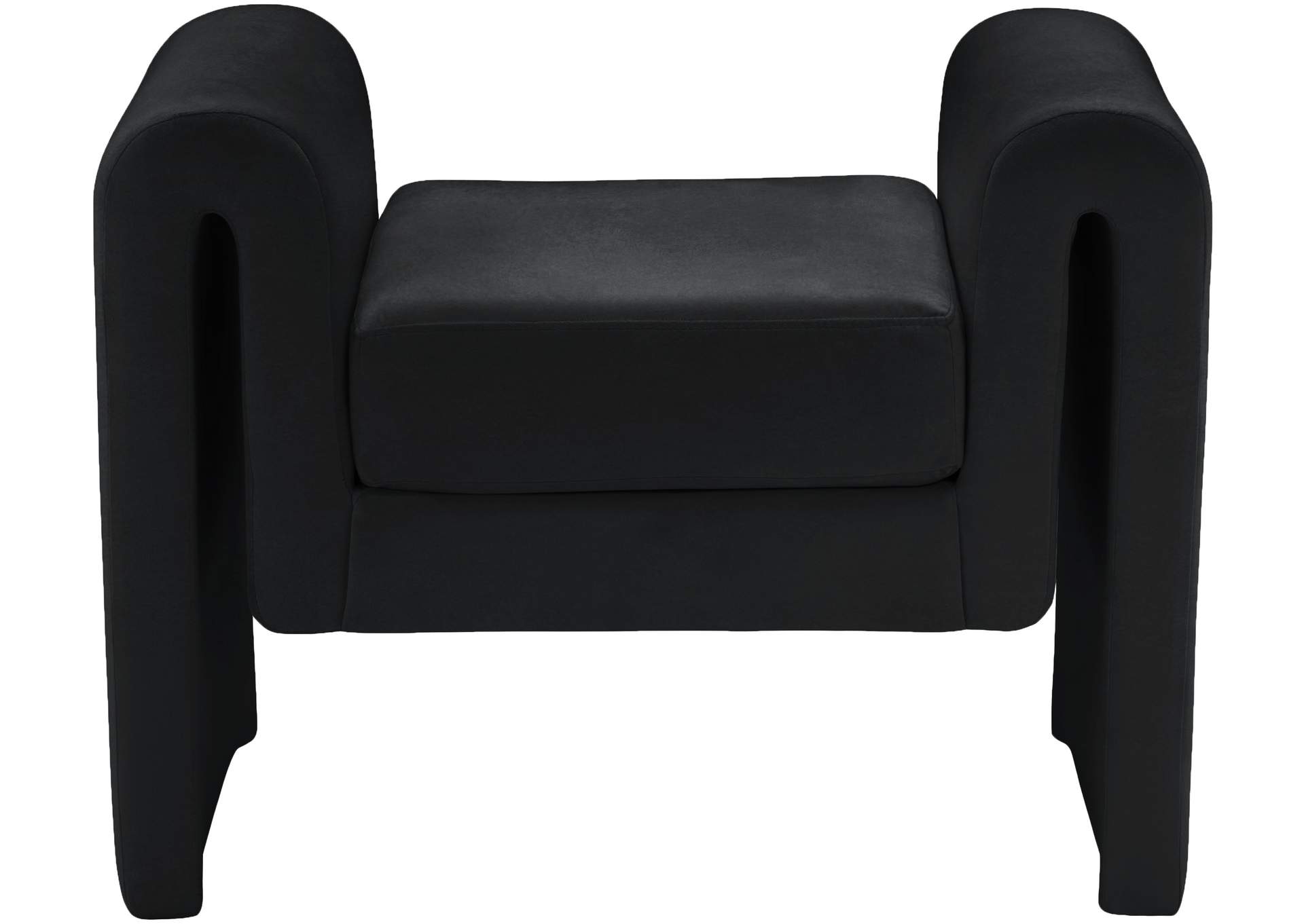 Sloan Black Velvet Bench,Meridian Furniture