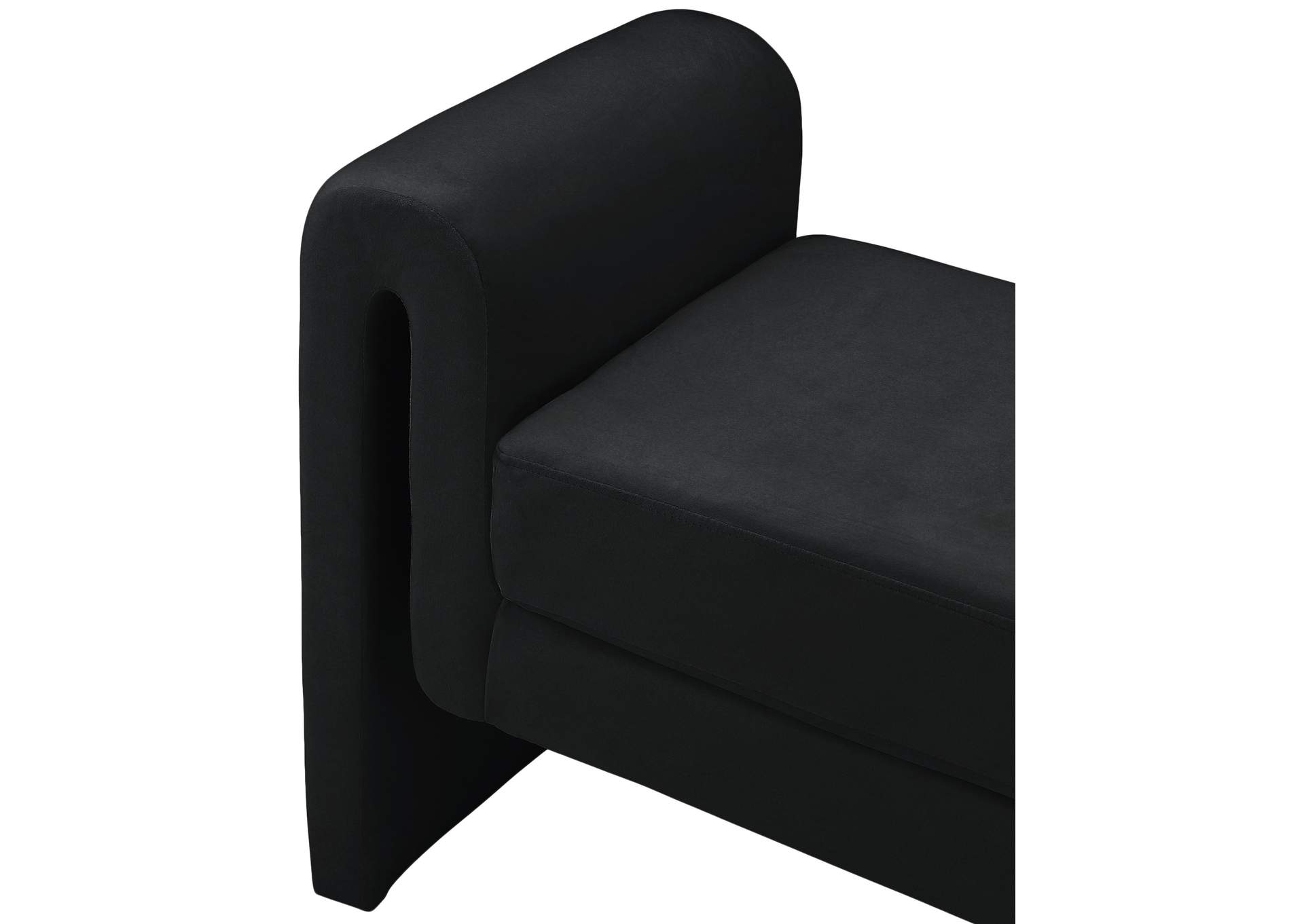 Sloan Black Velvet Bench,Meridian Furniture