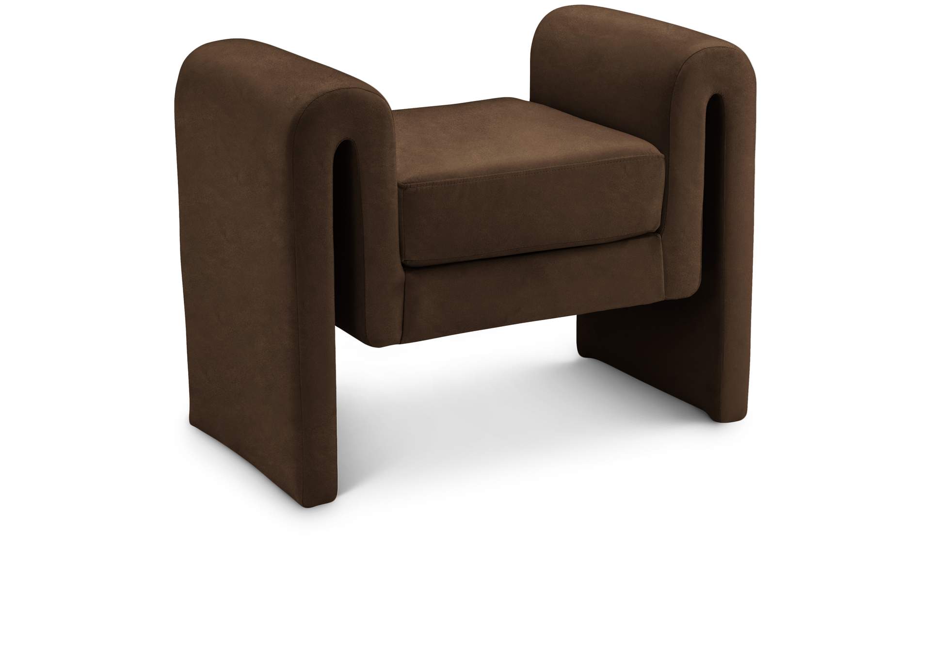 Sloan Brown Velvet Bench,Meridian Furniture