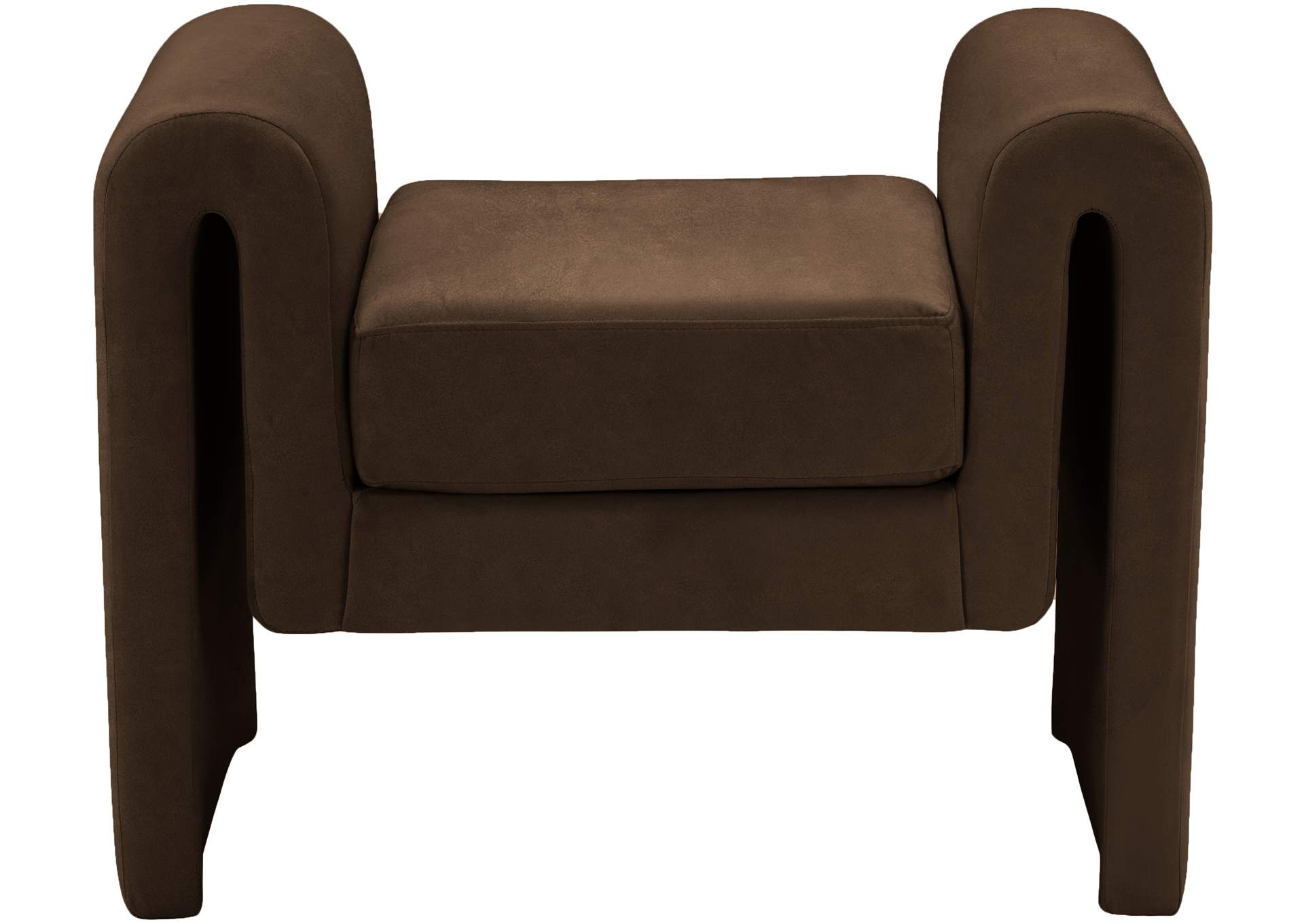 Sloan Brown Velvet Bench,Meridian Furniture
