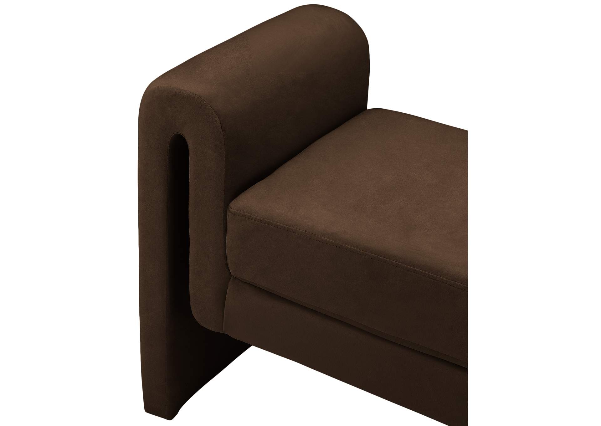 Sloan Brown Velvet Bench,Meridian Furniture