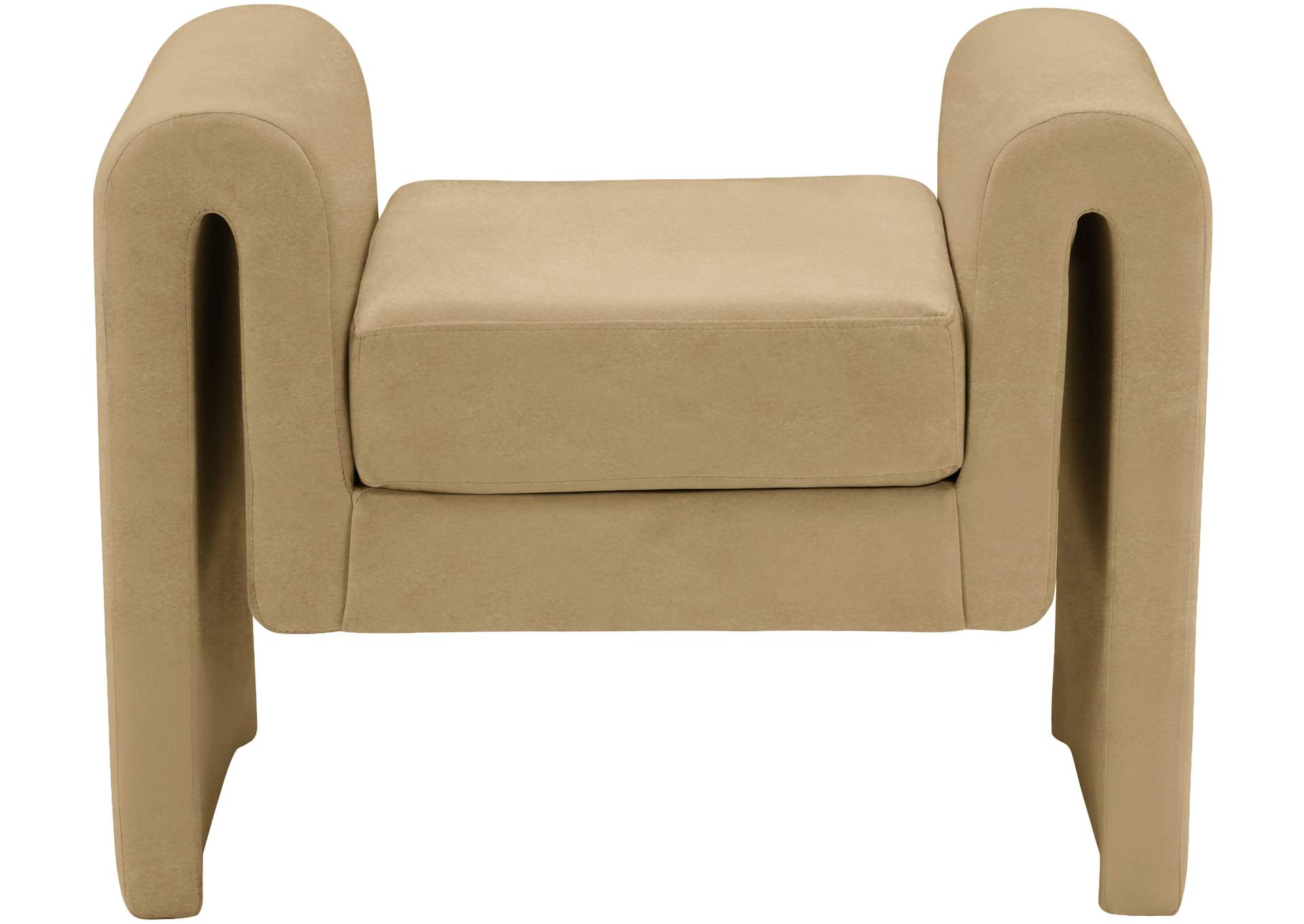 Sloan Camel Velvet Bench,Meridian Furniture