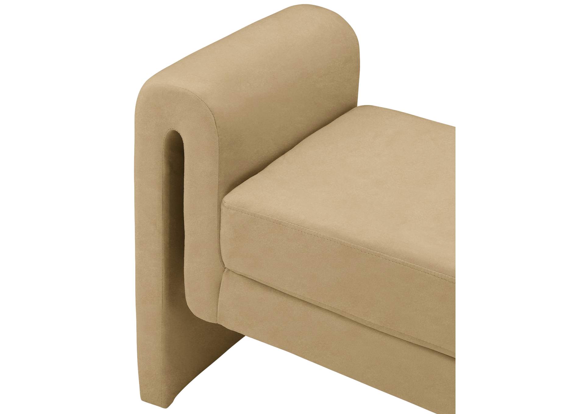 Sloan Camel Velvet Bench,Meridian Furniture