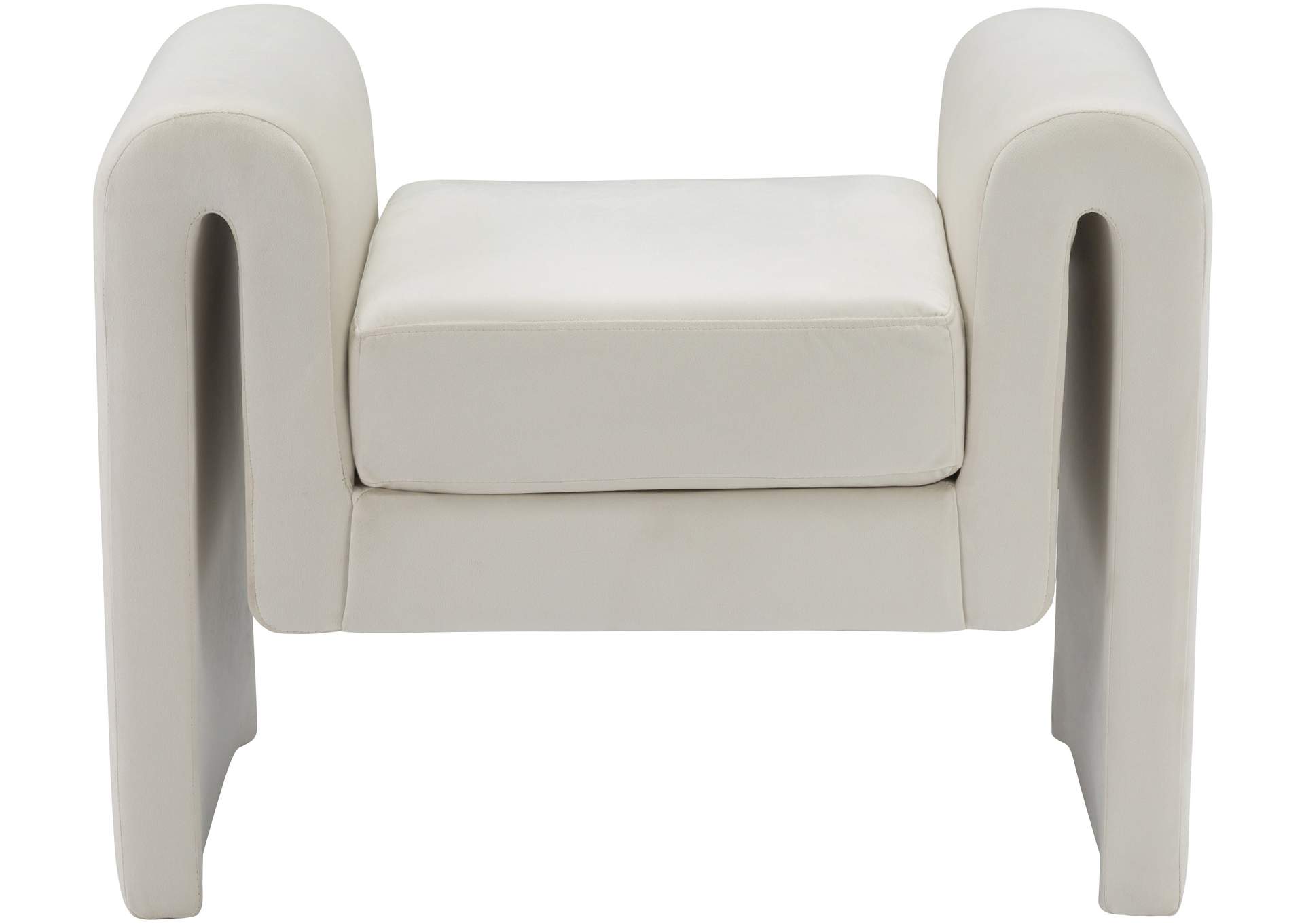 Sloan Cream Velvet Bench,Meridian Furniture