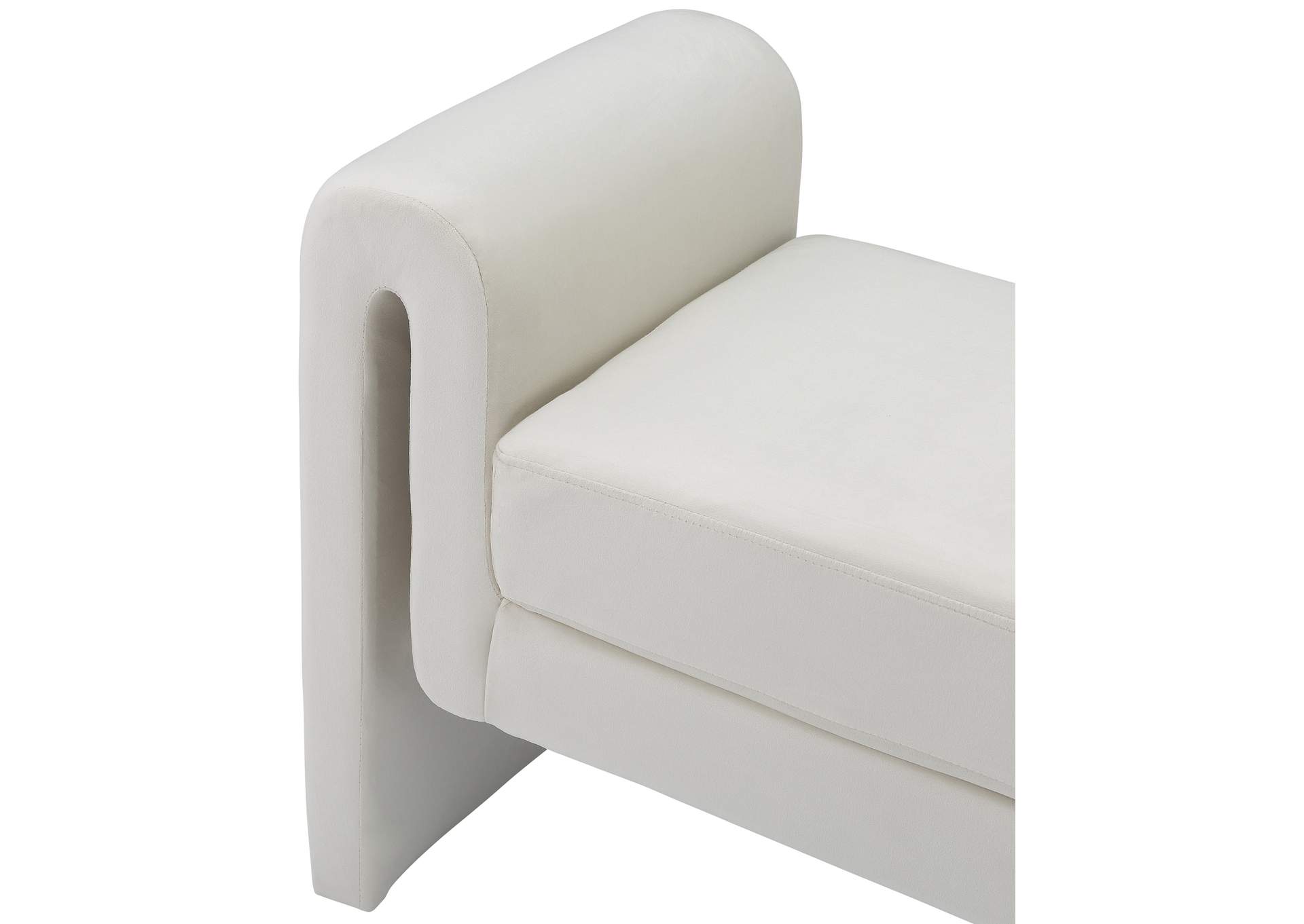 Sloan Cream Velvet Bench,Meridian Furniture