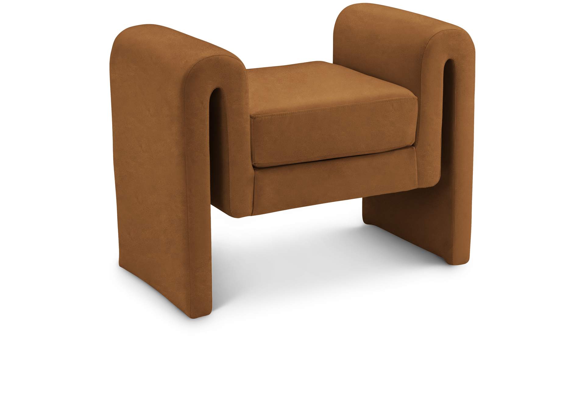 Sloan Saddle Velvet Bench,Meridian Furniture