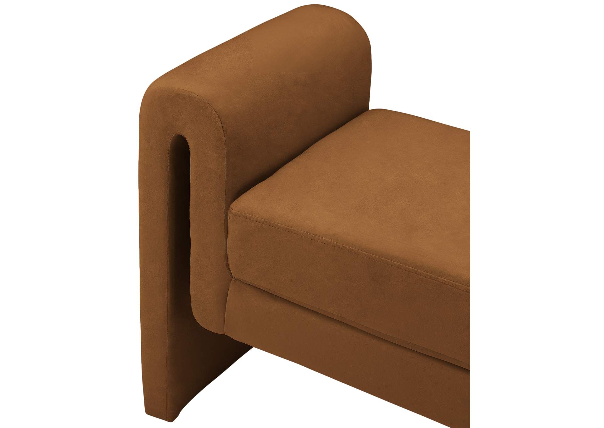 Sloan Saddle Velvet Bench,Meridian Furniture
