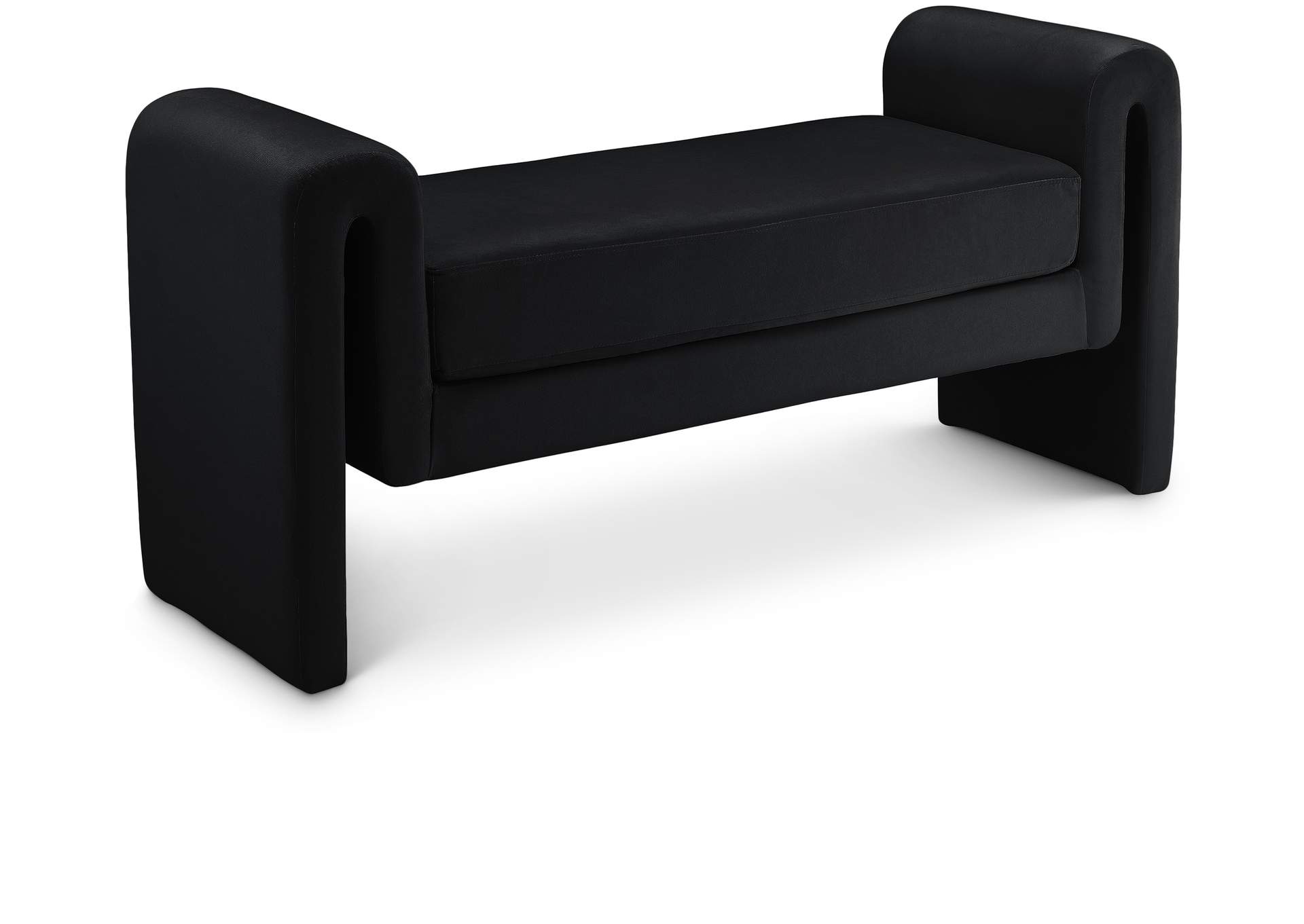 Sloan Black Velvet Bench,Meridian Furniture
