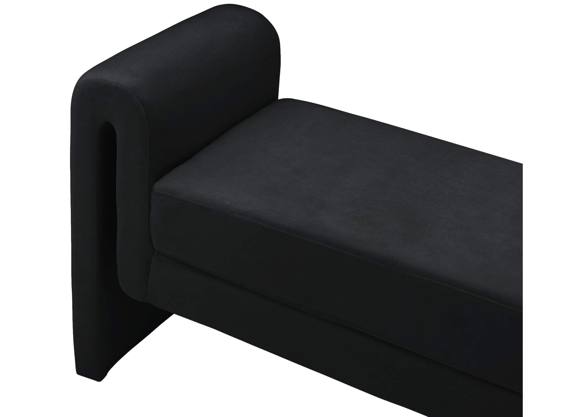 Sloan Black Velvet Bench,Meridian Furniture