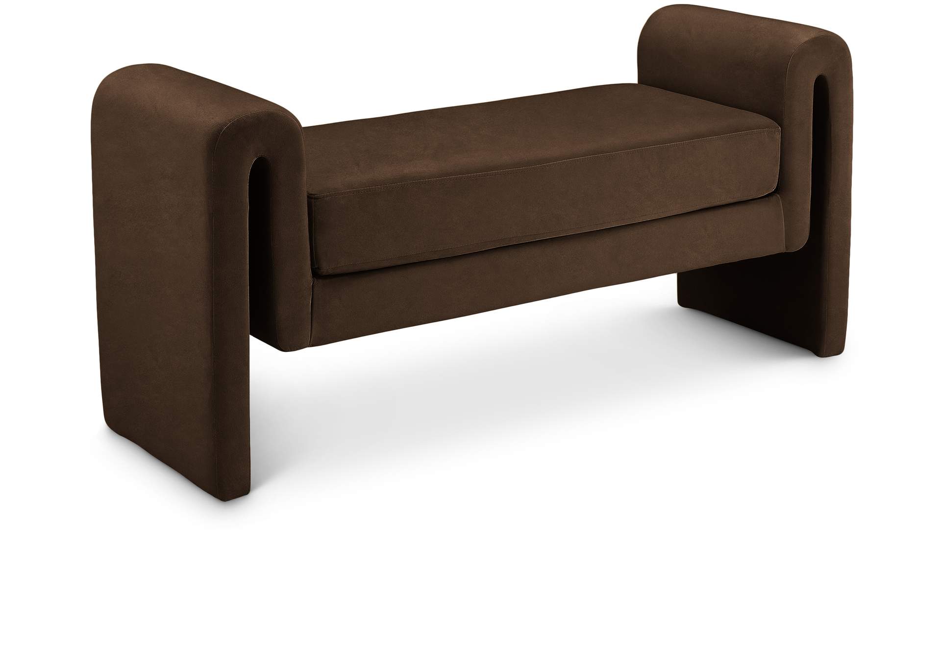 Sloan Brown Velvet Bench,Meridian Furniture