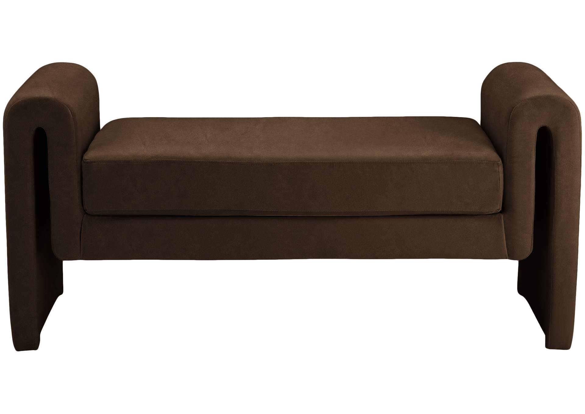 Sloan Brown Velvet Bench,Meridian Furniture