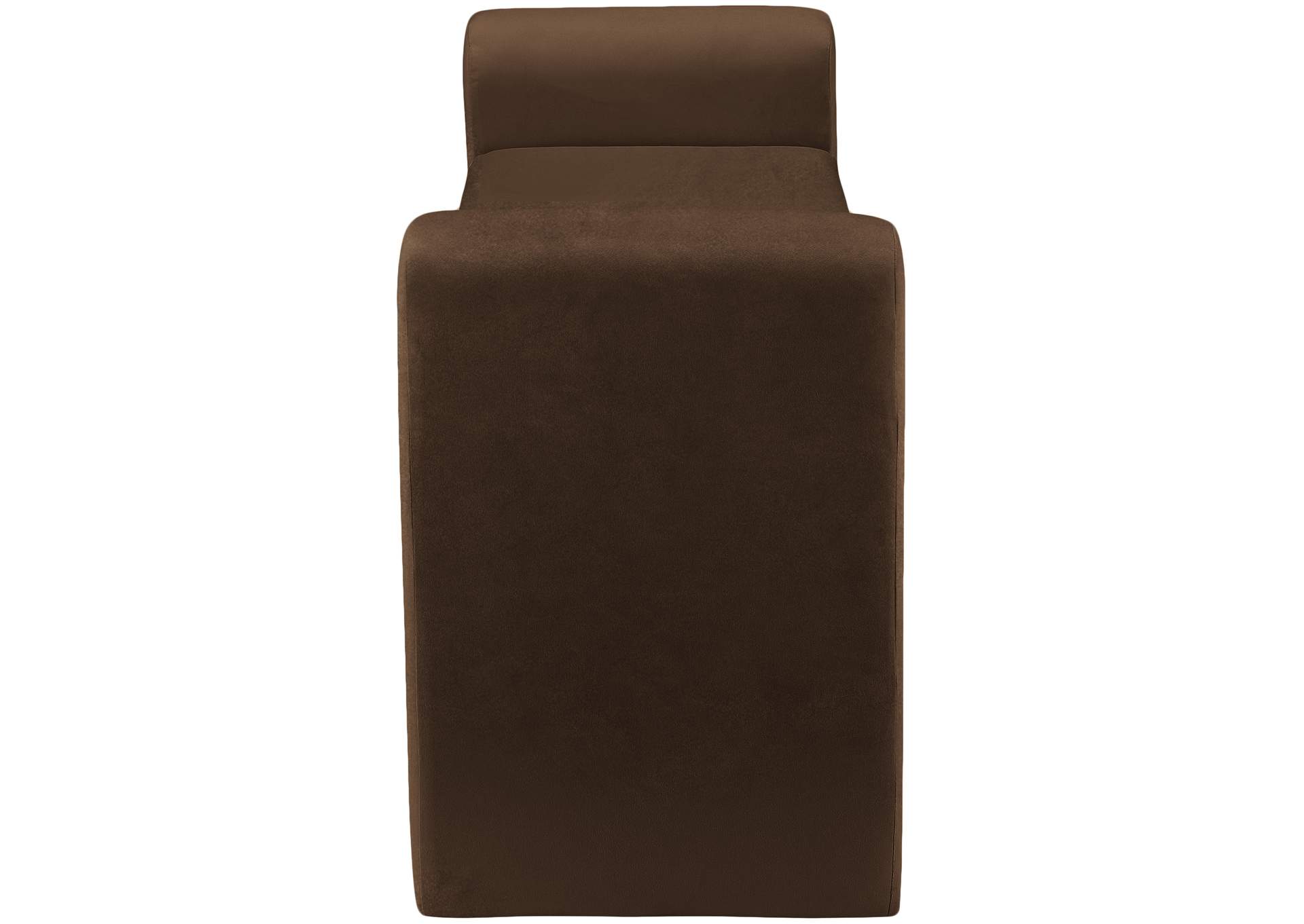 Sloan Brown Velvet Bench,Meridian Furniture