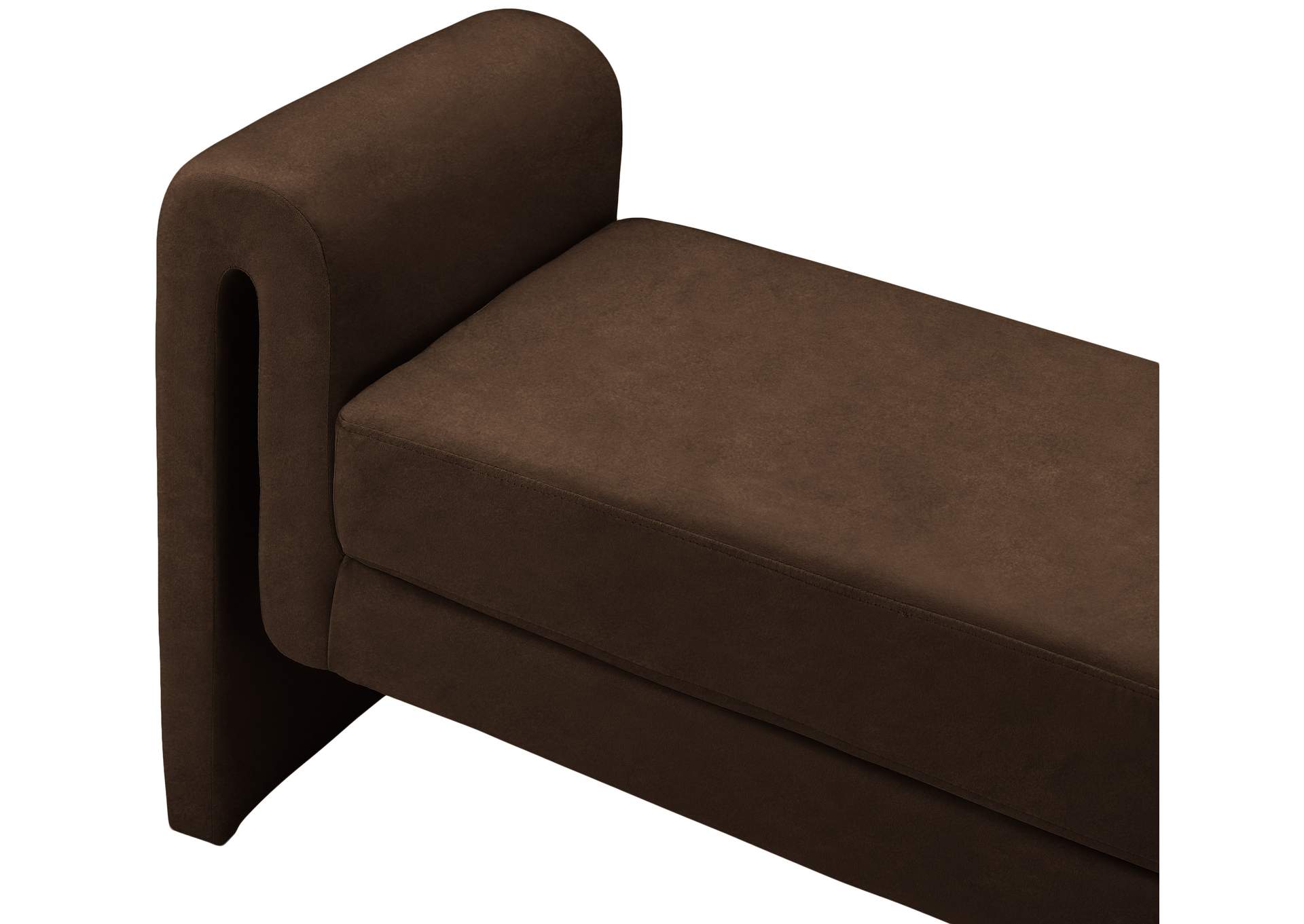 Sloan Brown Velvet Bench,Meridian Furniture