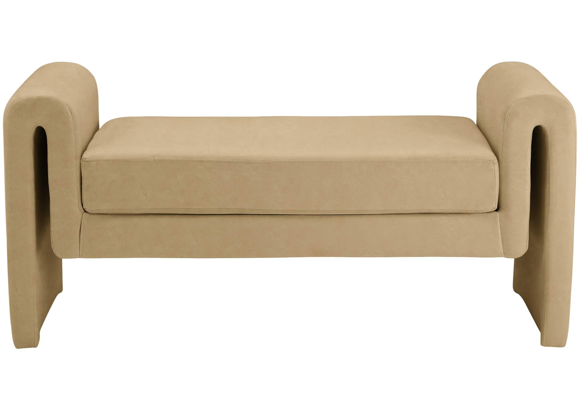 Sloan Camel Velvet Bench,Meridian Furniture
