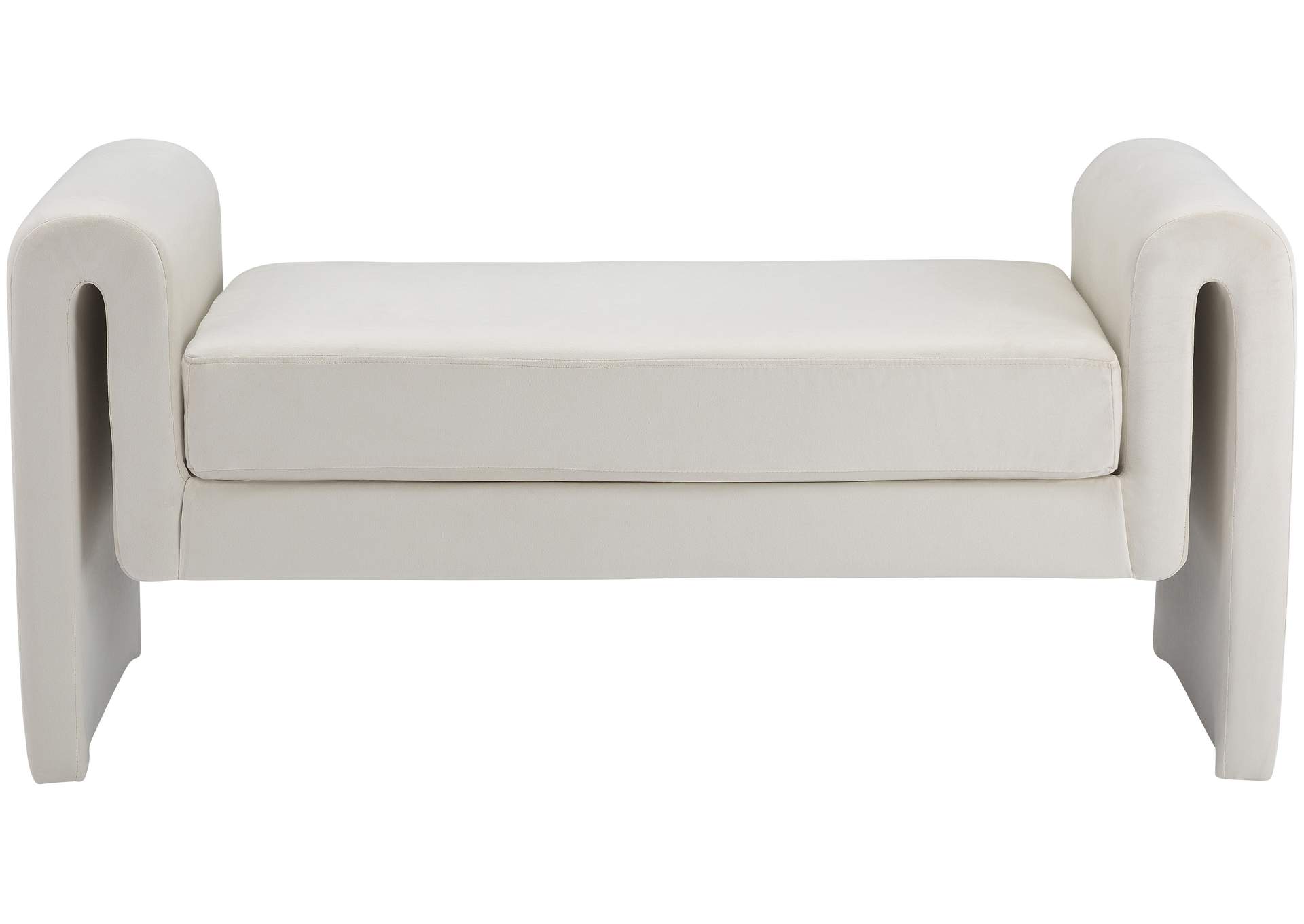 Sloan Cream Velvet Bench,Meridian Furniture