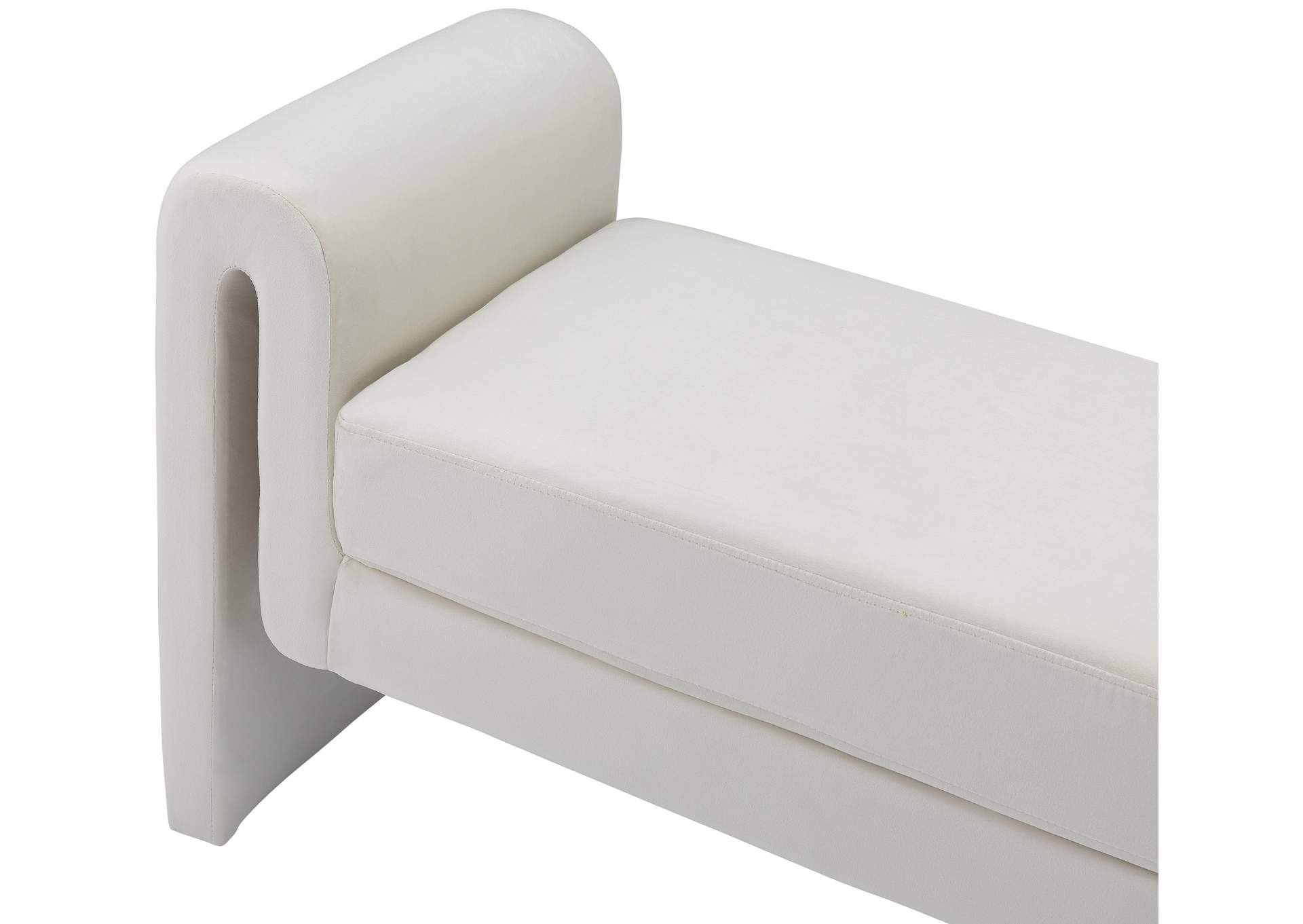 Sloan Cream Velvet Bench,Meridian Furniture