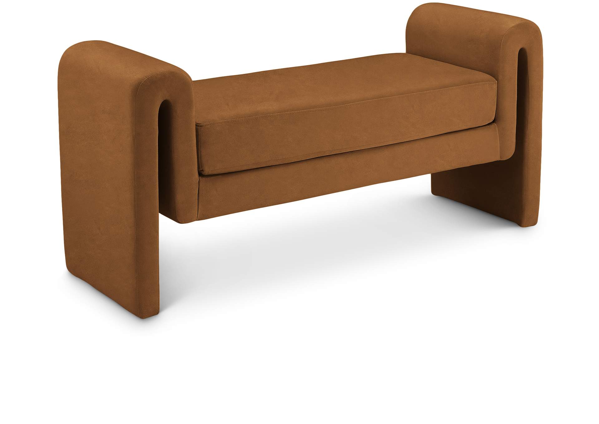 Sloan Saddle Velvet Bench,Meridian Furniture