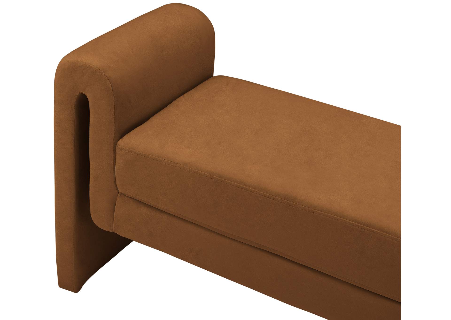 Sloan Saddle Velvet Bench,Meridian Furniture