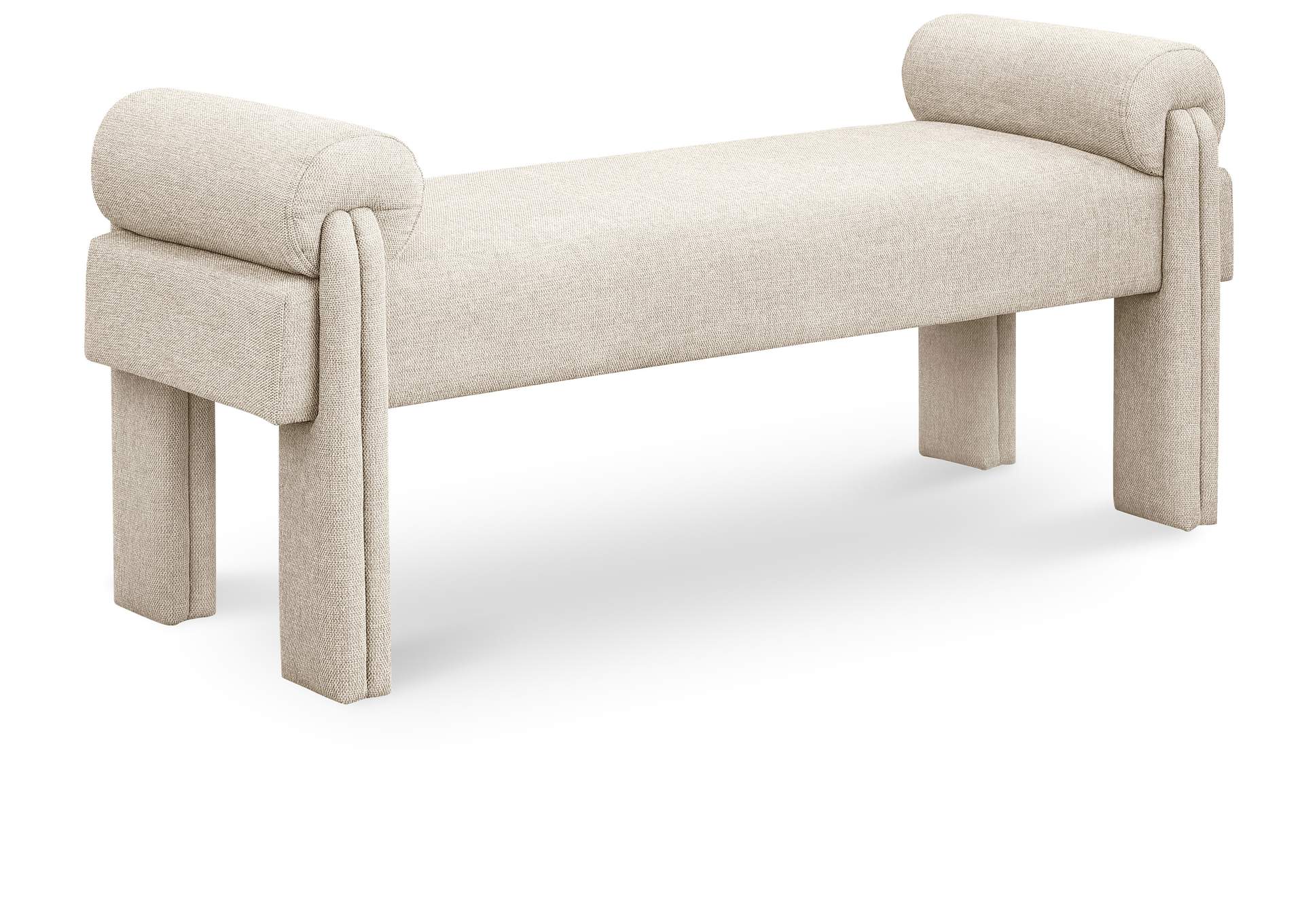 Stefano Beige Polyester Fabric Bench,Meridian Furniture