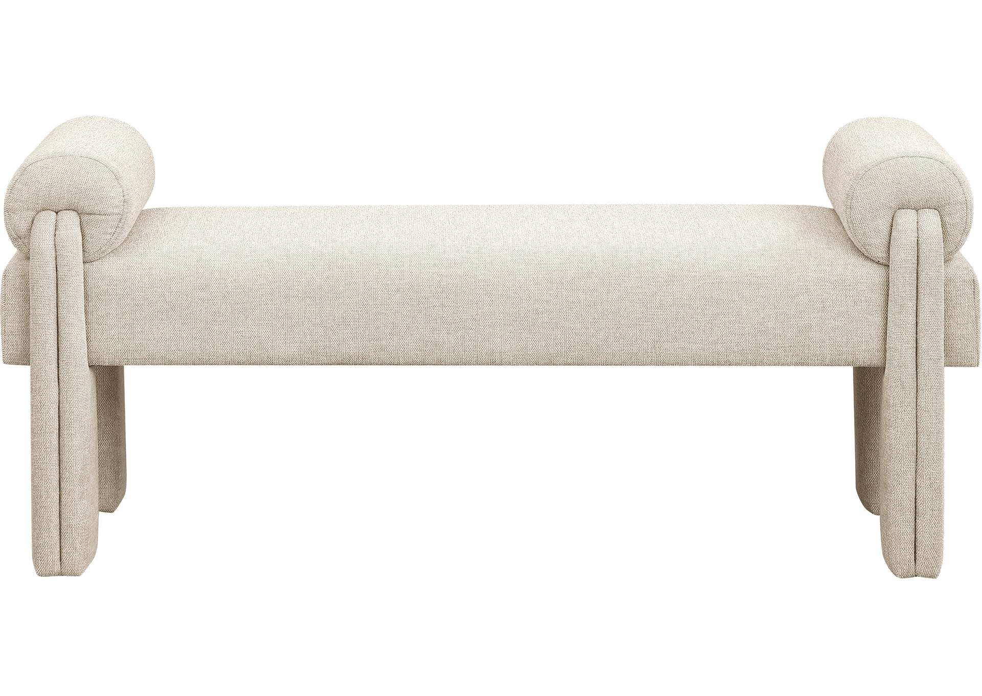 Stefano Beige Polyester Fabric Bench,Meridian Furniture