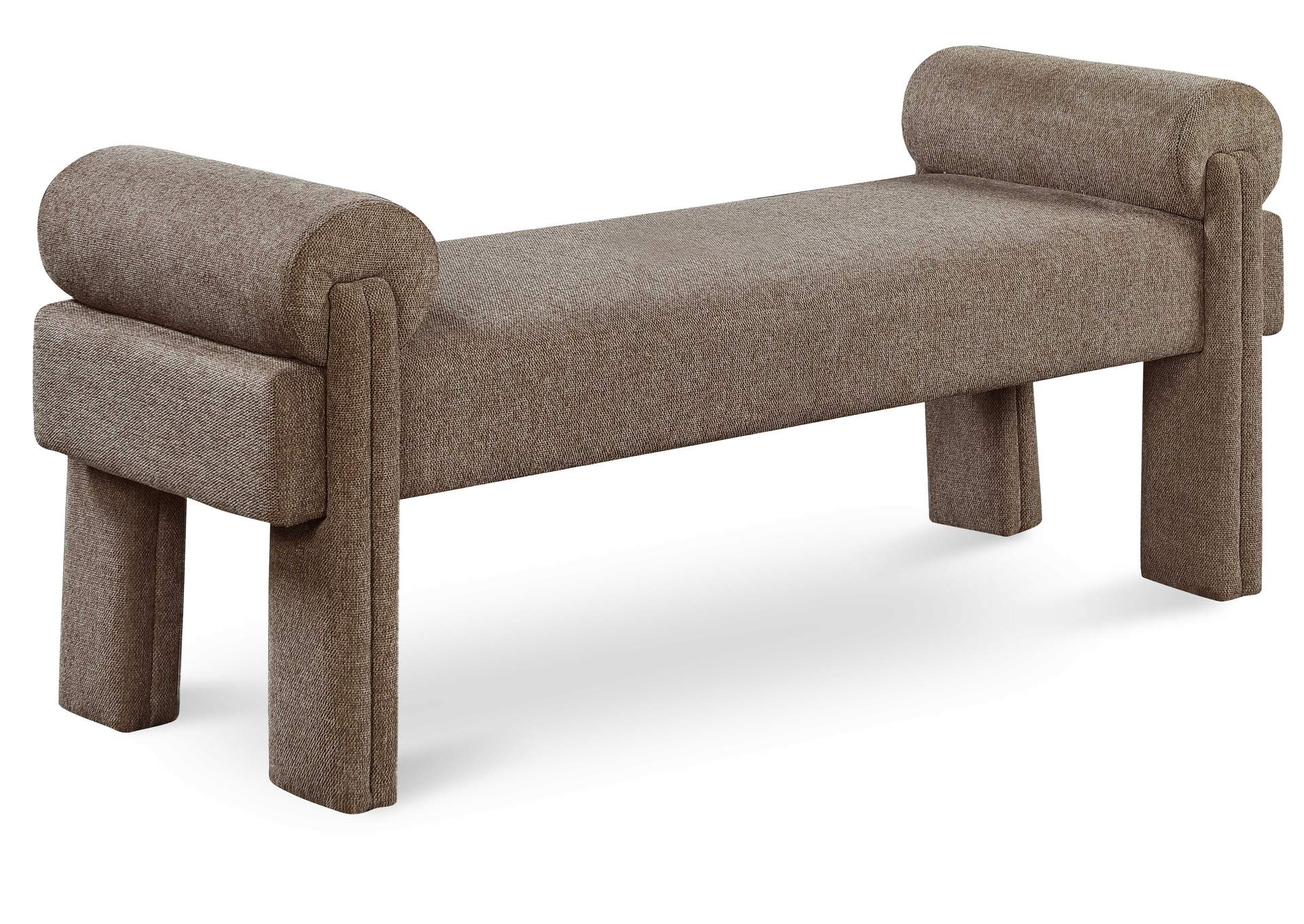 Stefano Brown Polyester Fabric Bench,Meridian Furniture