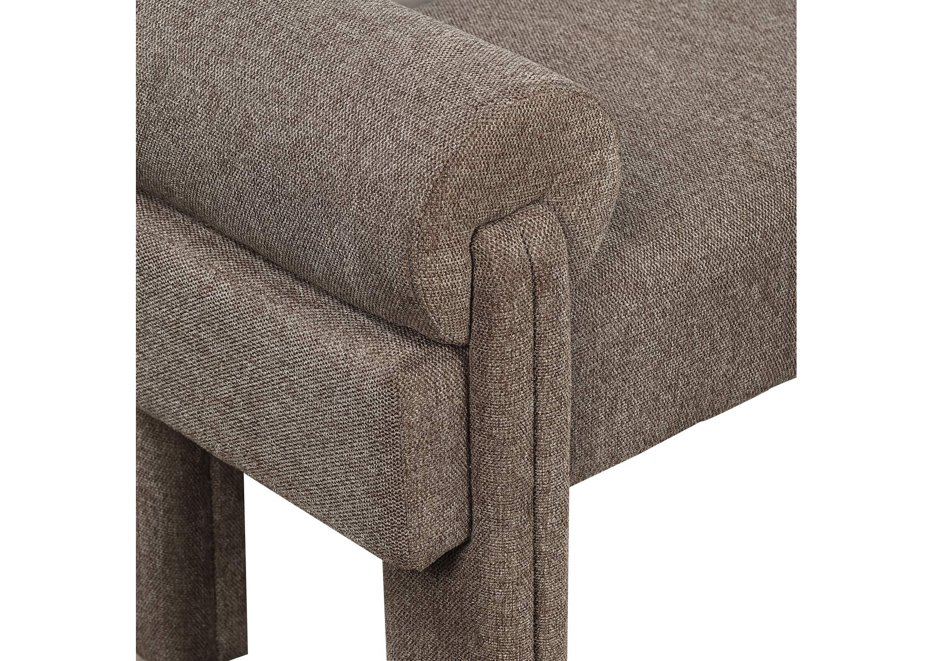 Stefano Brown Polyester Fabric Bench,Meridian Furniture