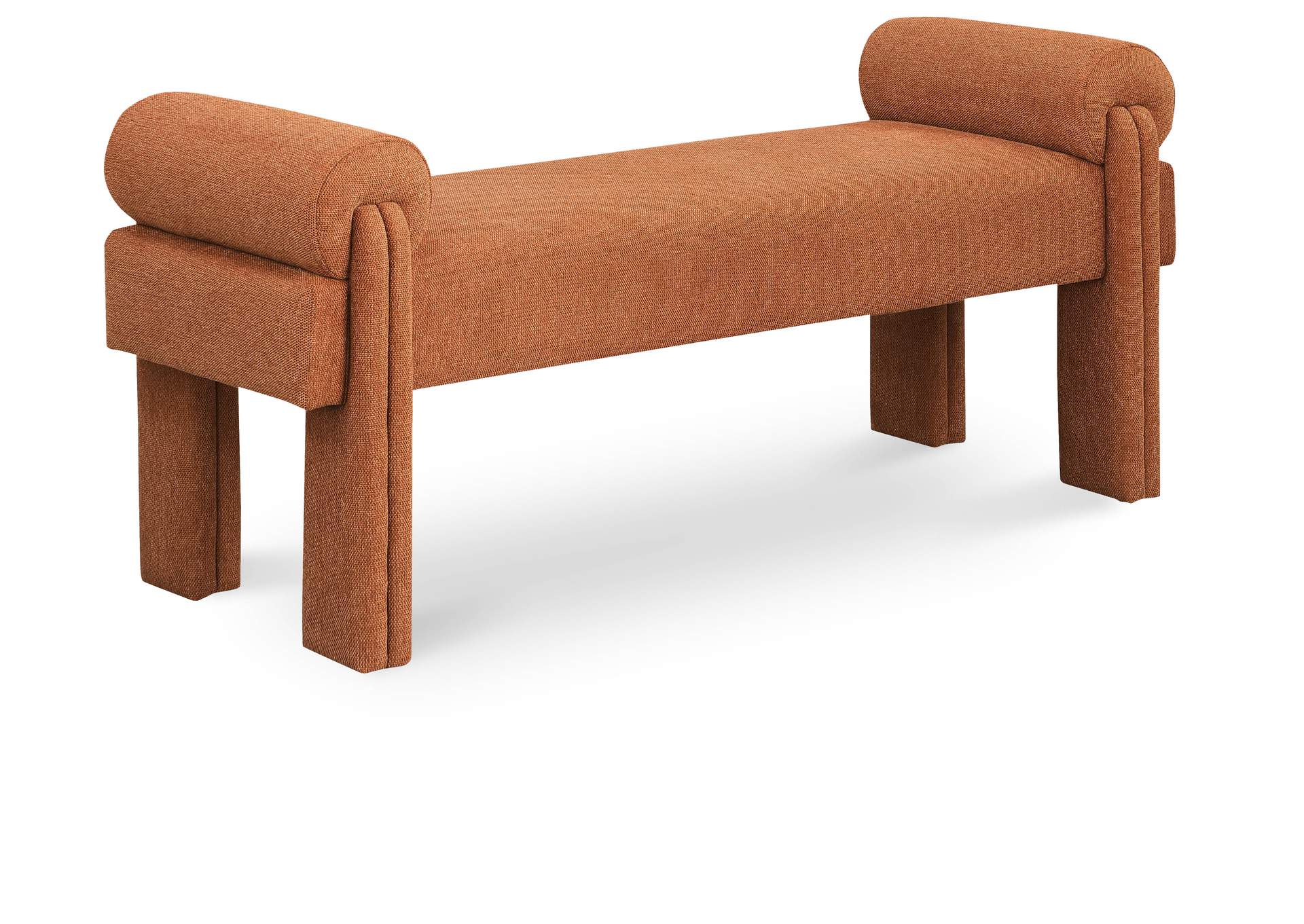 Stefano Cognac Polyester Fabric Bench,Meridian Furniture