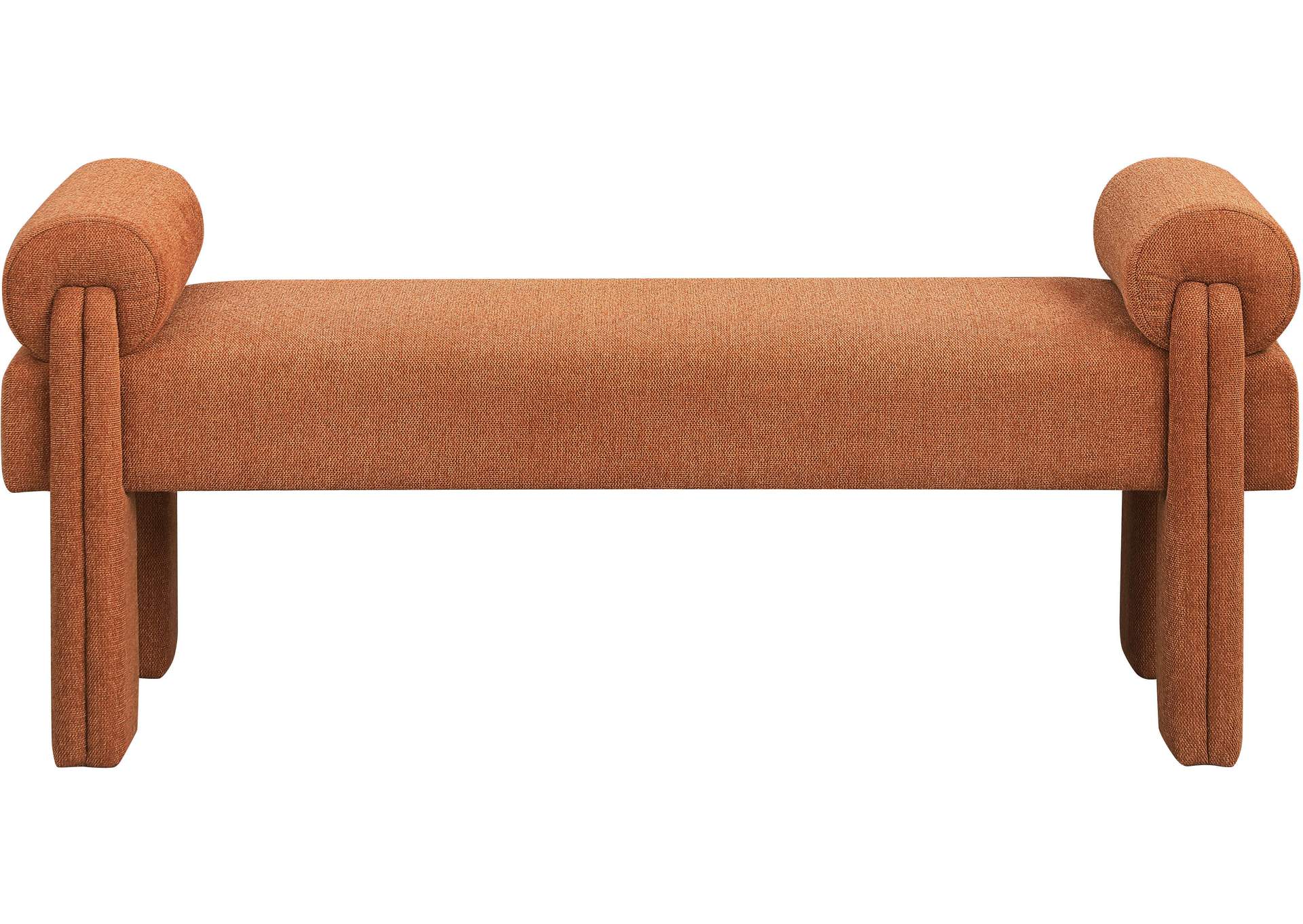 Stefano Cognac Polyester Fabric Bench,Meridian Furniture