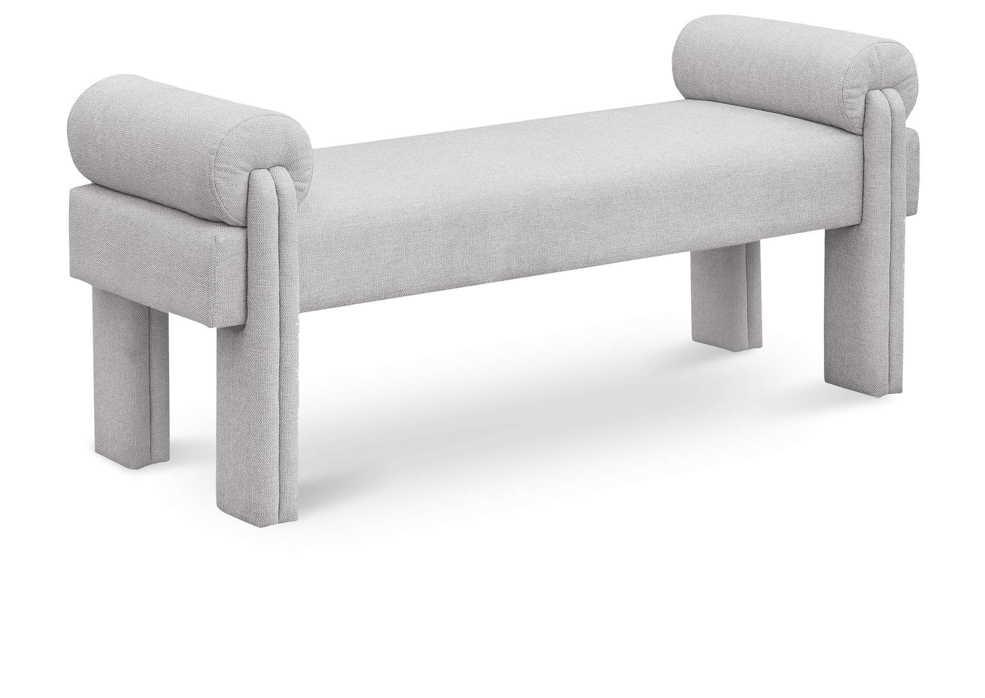 Stefano Grey Polyester Fabric Bench,Meridian Furniture