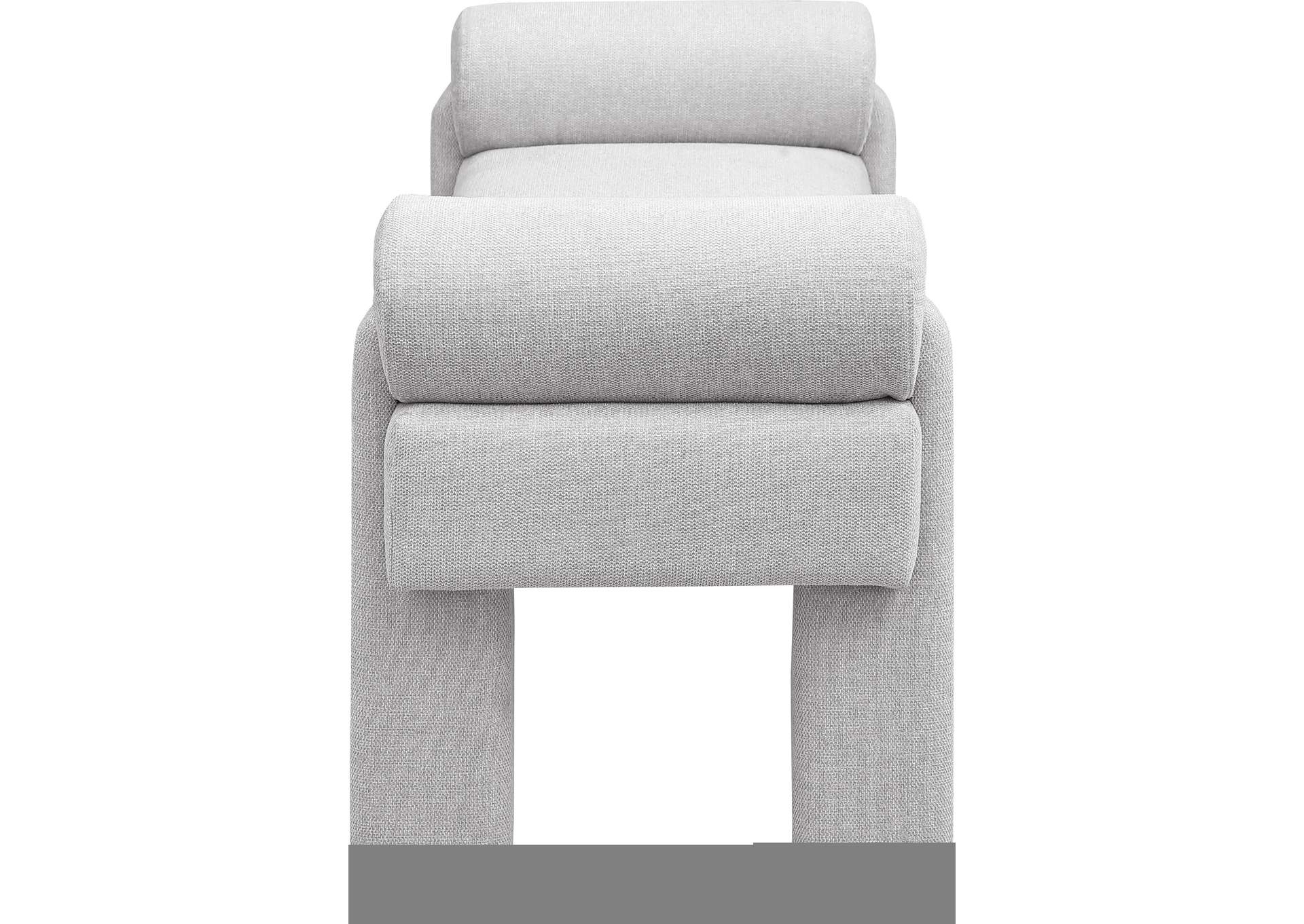 Stefano Grey Polyester Fabric Bench,Meridian Furniture