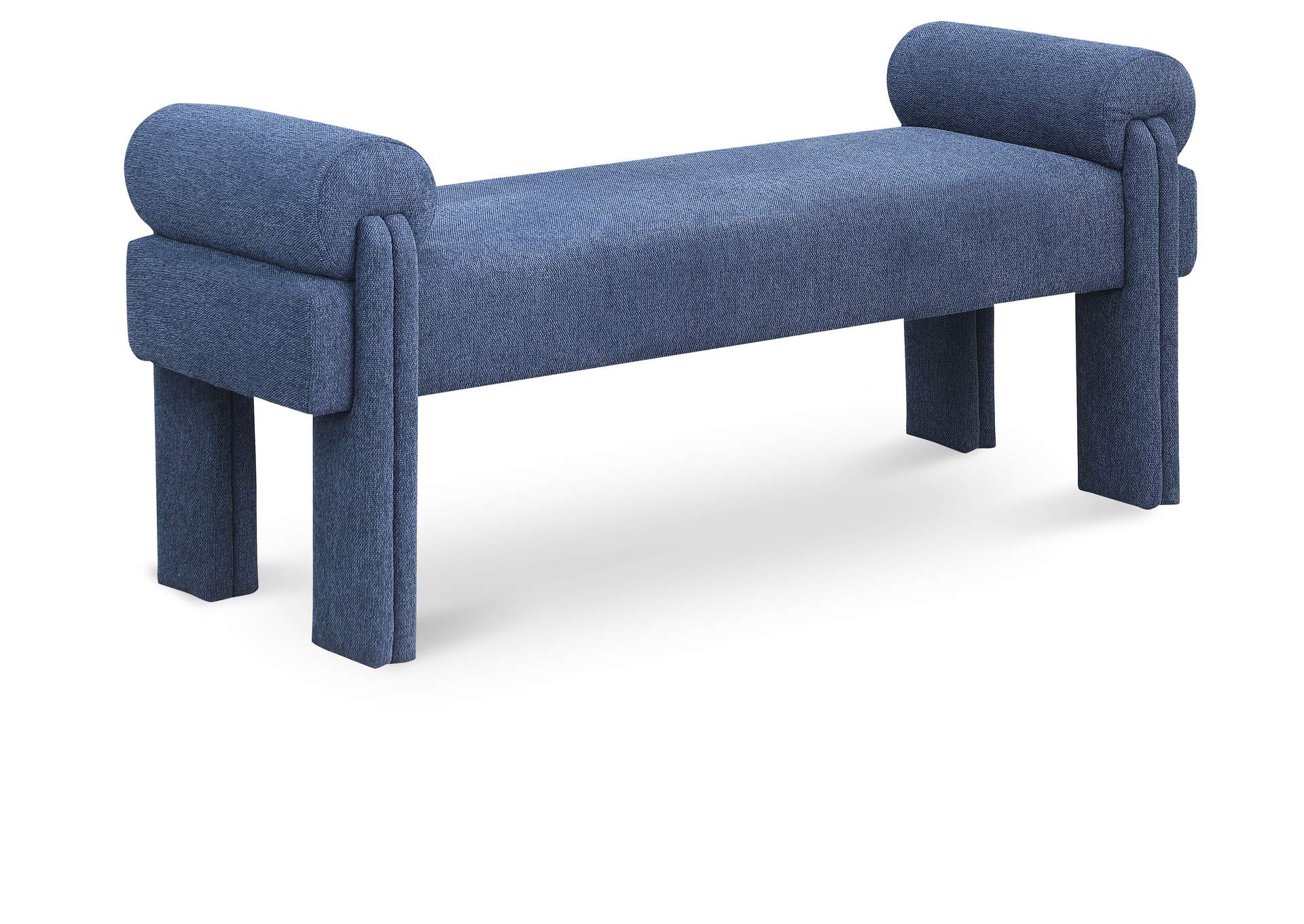 Stefano Navy Polyester Fabric Bench,Meridian Furniture