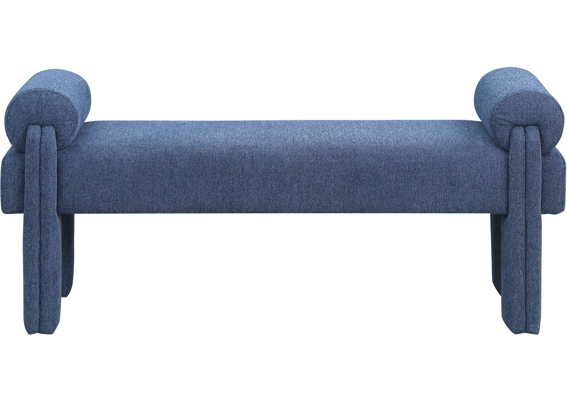 Stefano Navy Polyester Fabric Bench,Meridian Furniture
