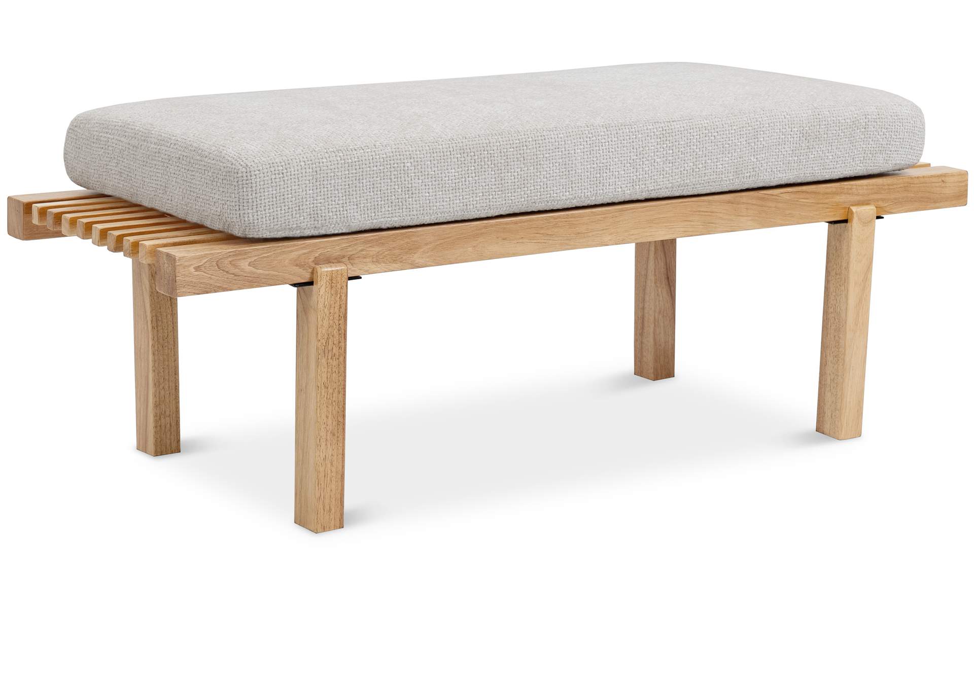 Naya Cream Chennile Fabric Bench,Meridian Furniture
