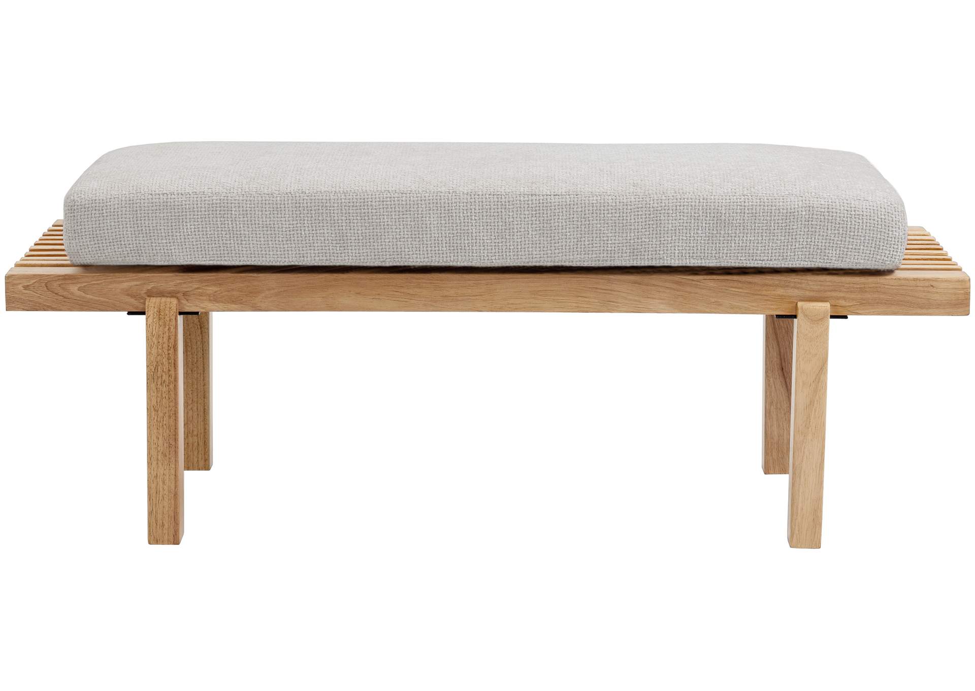 Naya Cream Chennile Fabric Bench,Meridian Furniture