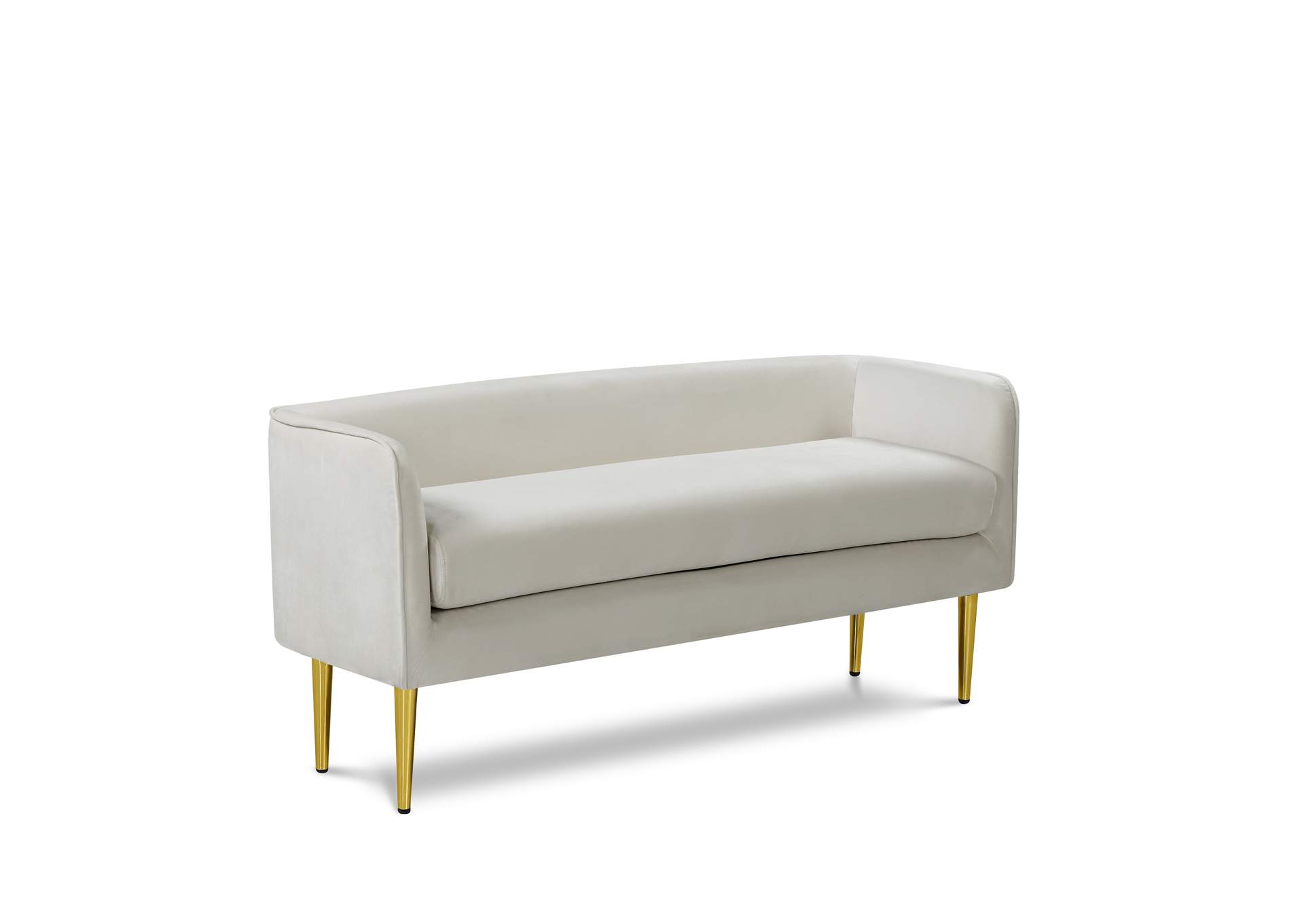 Audrey Cream Velvet Bench,Meridian Furniture